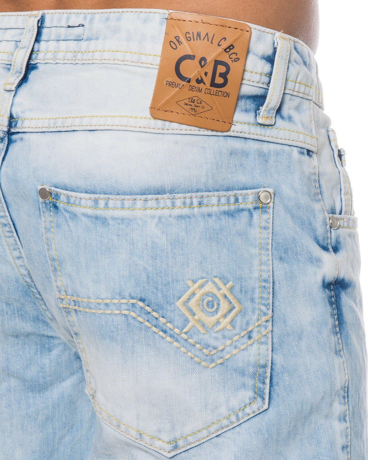 Herren mit Hose Nähten Regular-fit-Jeans Jeans dezenten Look mit Nähten im Baxx & dezenten Cipo schlichten Jeans
