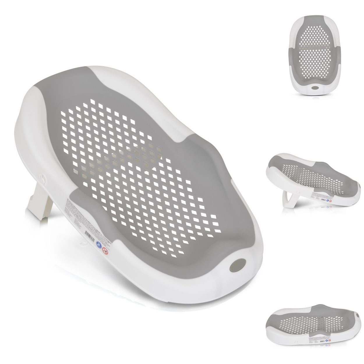 Moni Babybadewanne Meshy, (1-tlg), faltbarer Stützfuß, rutschfest, Wanneneinlage, Wasserablauflöcher