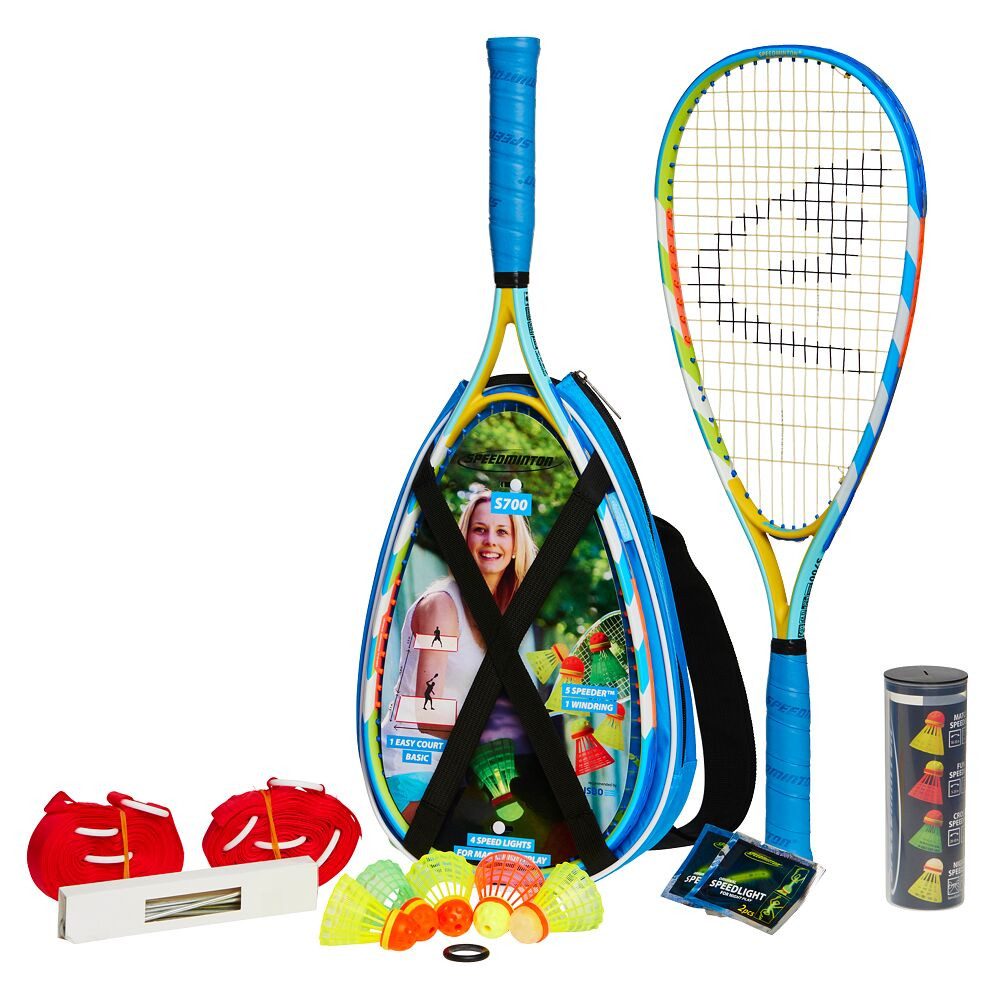 Speedminton Speed-Badmintonschläger Crossminton-Set S700, Das Allround-Set mit transportablem Spielfeld