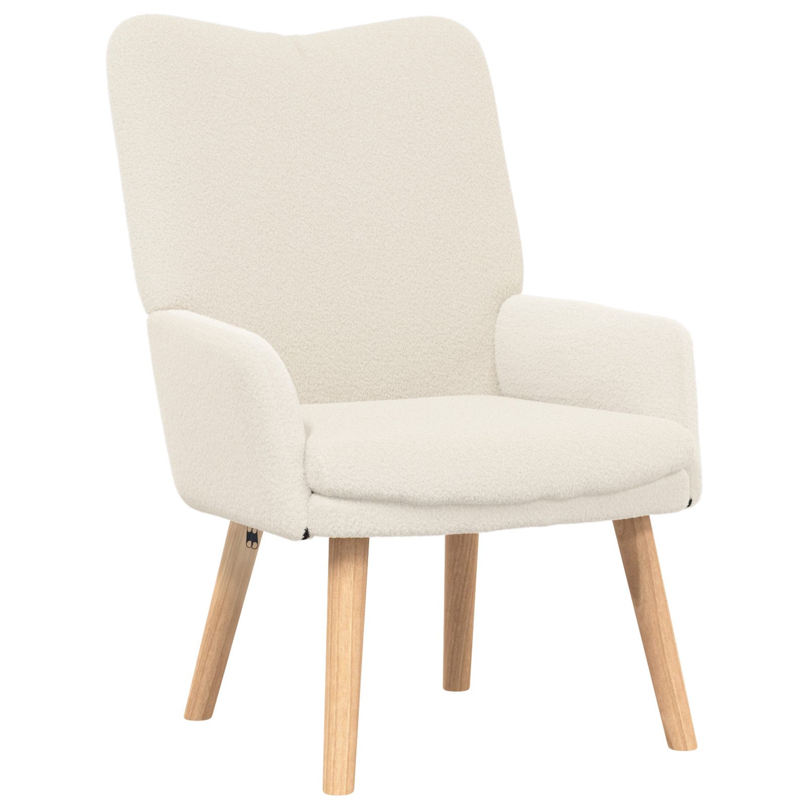 vidaXL Sessel Relaxsessel Creme Wollähnlicher Stoff günstig online kaufen