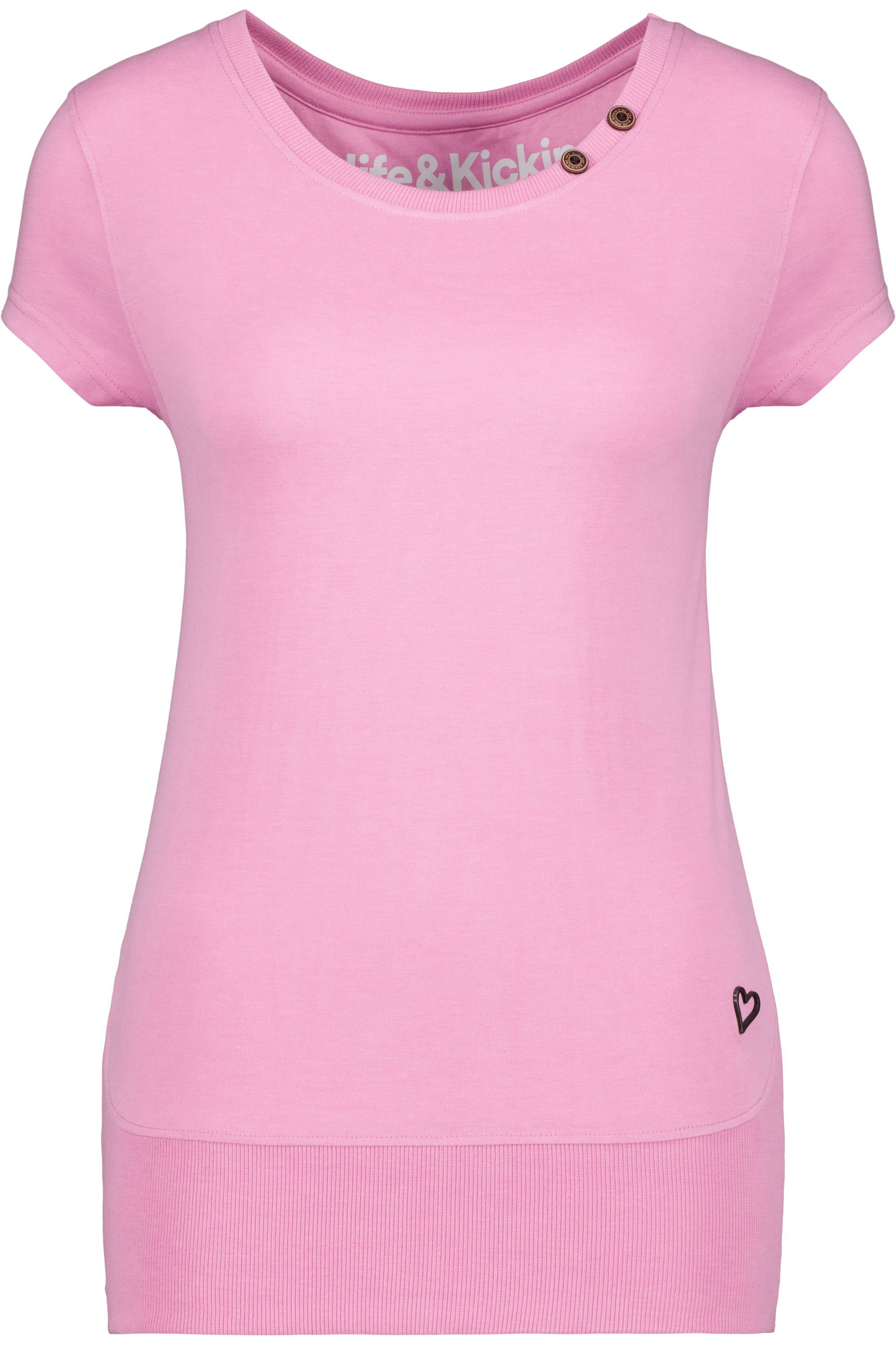 Alife & Kickin Rundhalsshirt CocoAK melange Shirt Damen Shirt Kurzarmshirt, A bubblegum