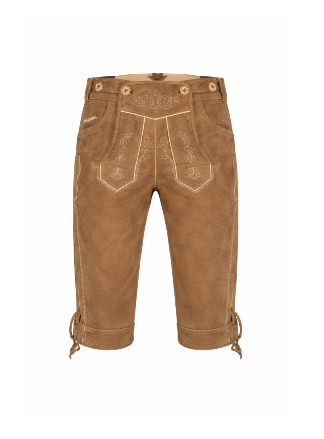 PAULGOS Trachtenhose Herren Lederhose Kniebund mit Trägern 100% Echtleder