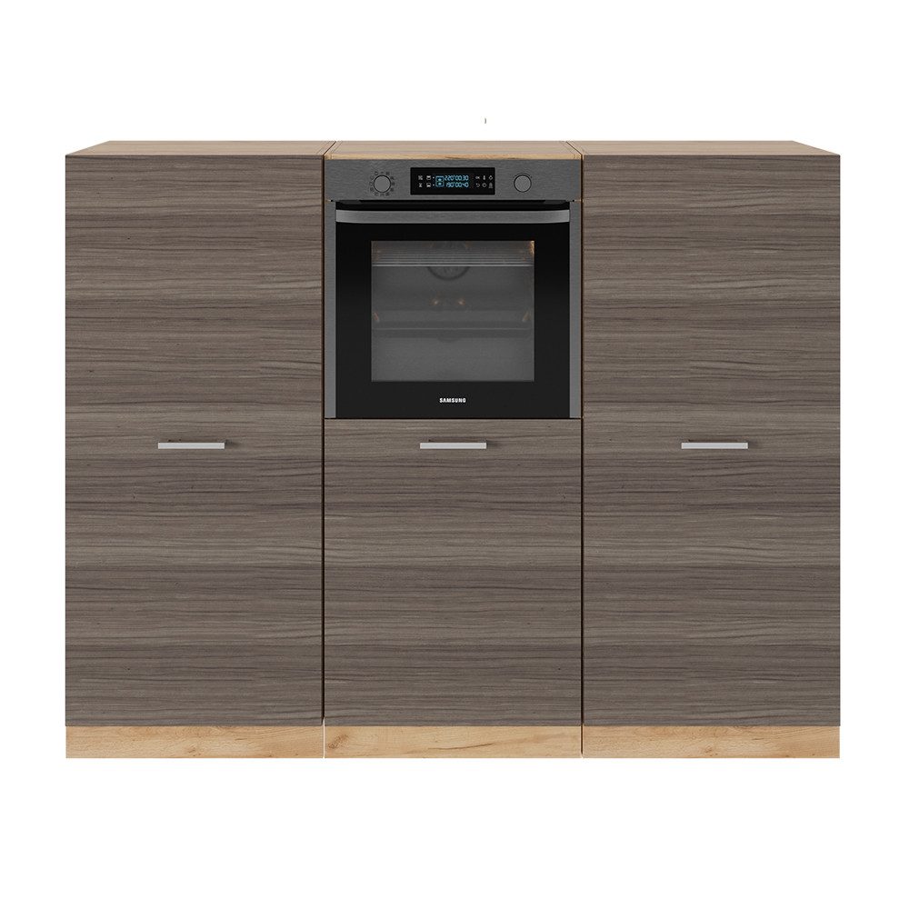 Vicco Кухніzeile R-Line, Edelgrau/Goldkraft Eiche, 180 cm ohne Arbeitsplatte