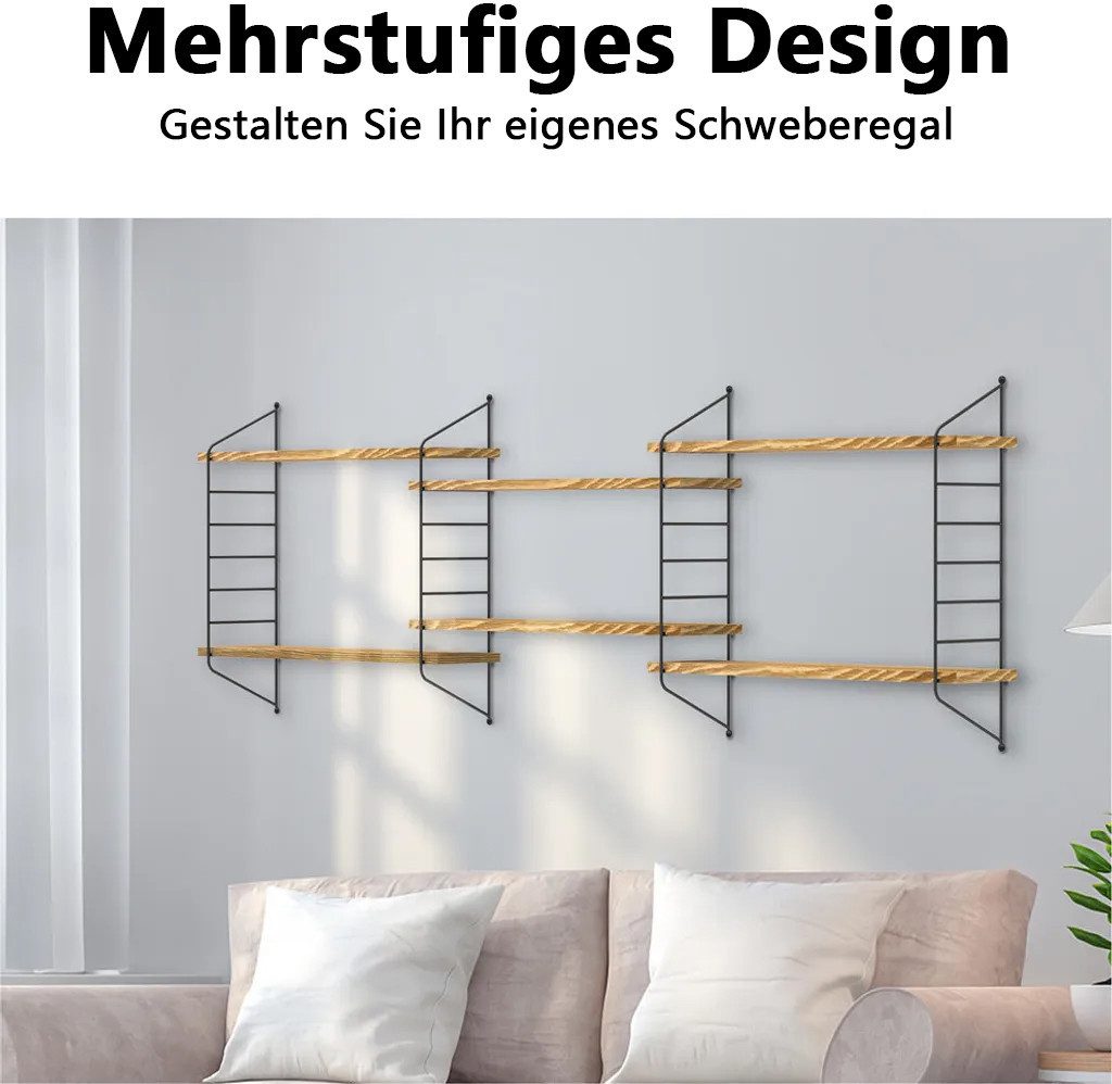 PFCTART Wandregal Wandregal mit 3 Etagen, Schweberegal Hängeregal Holz Indu günstig online kaufen