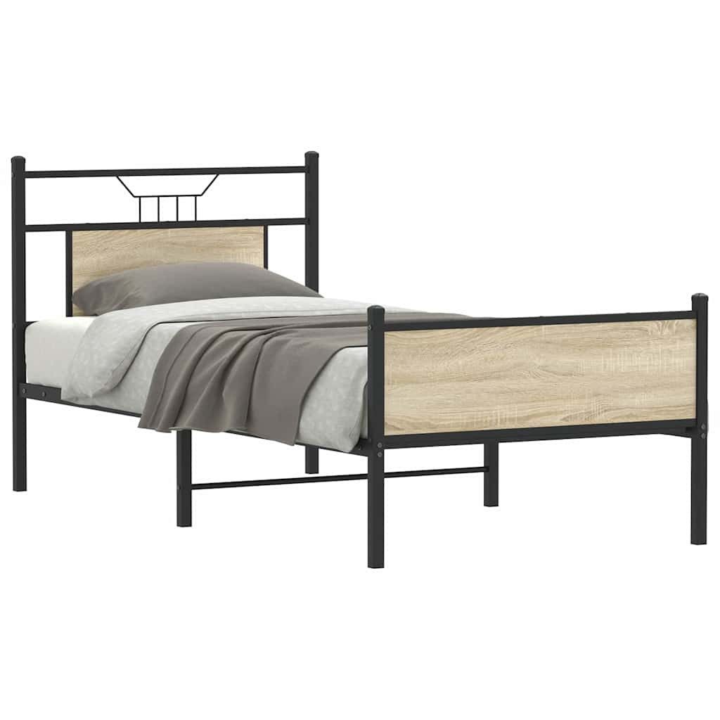 vidaXL Bett Bettgestell ohne Matratze Sonoma-Eiche günstig online kaufen