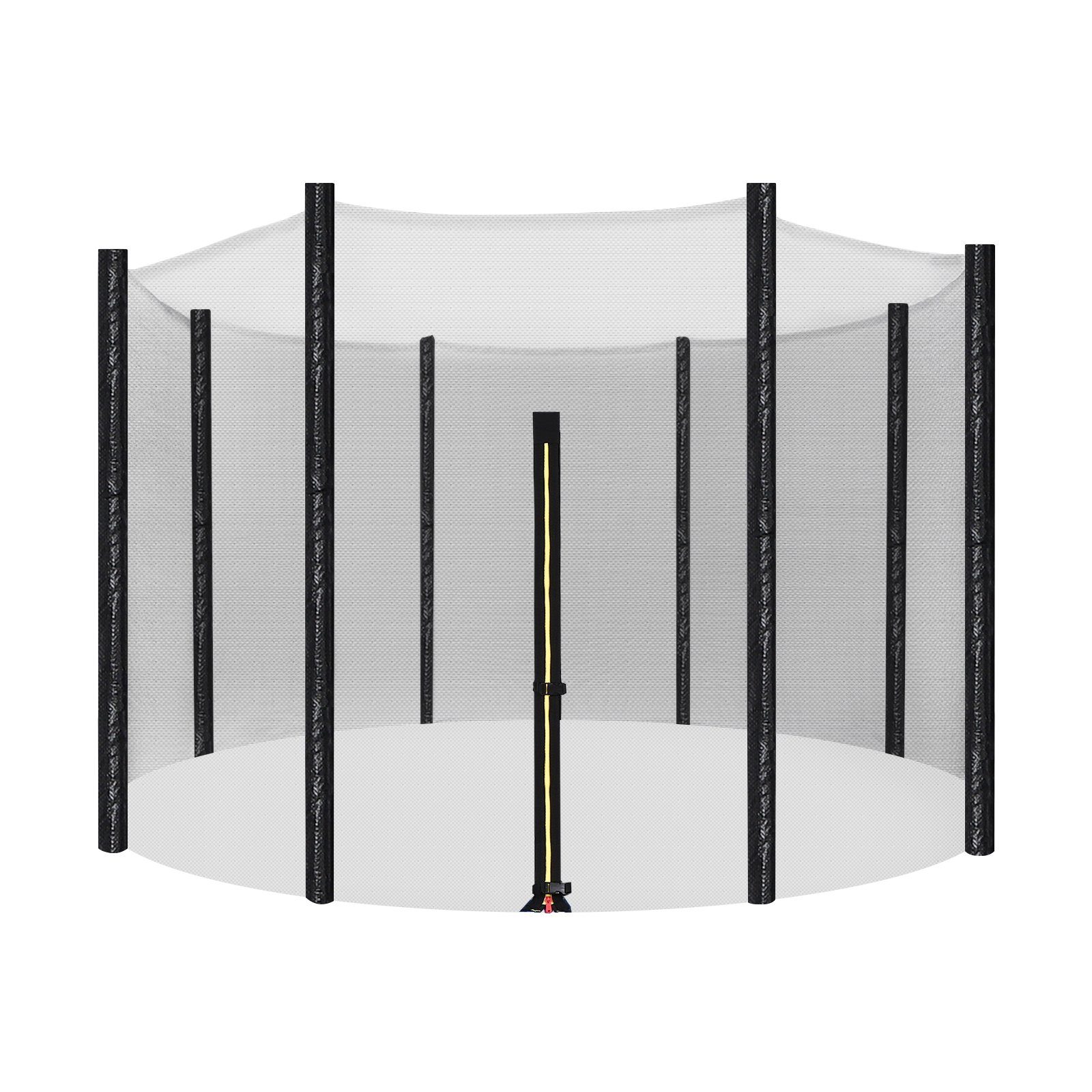 SONGMICS Trampolinnetz Sicherheitsnetz für Trampolin, Schutznetz für Gartentrampolin, schwarz, für Ø 366 cm runde Trampoline, Ersatznetz für 8 gerade Stangen