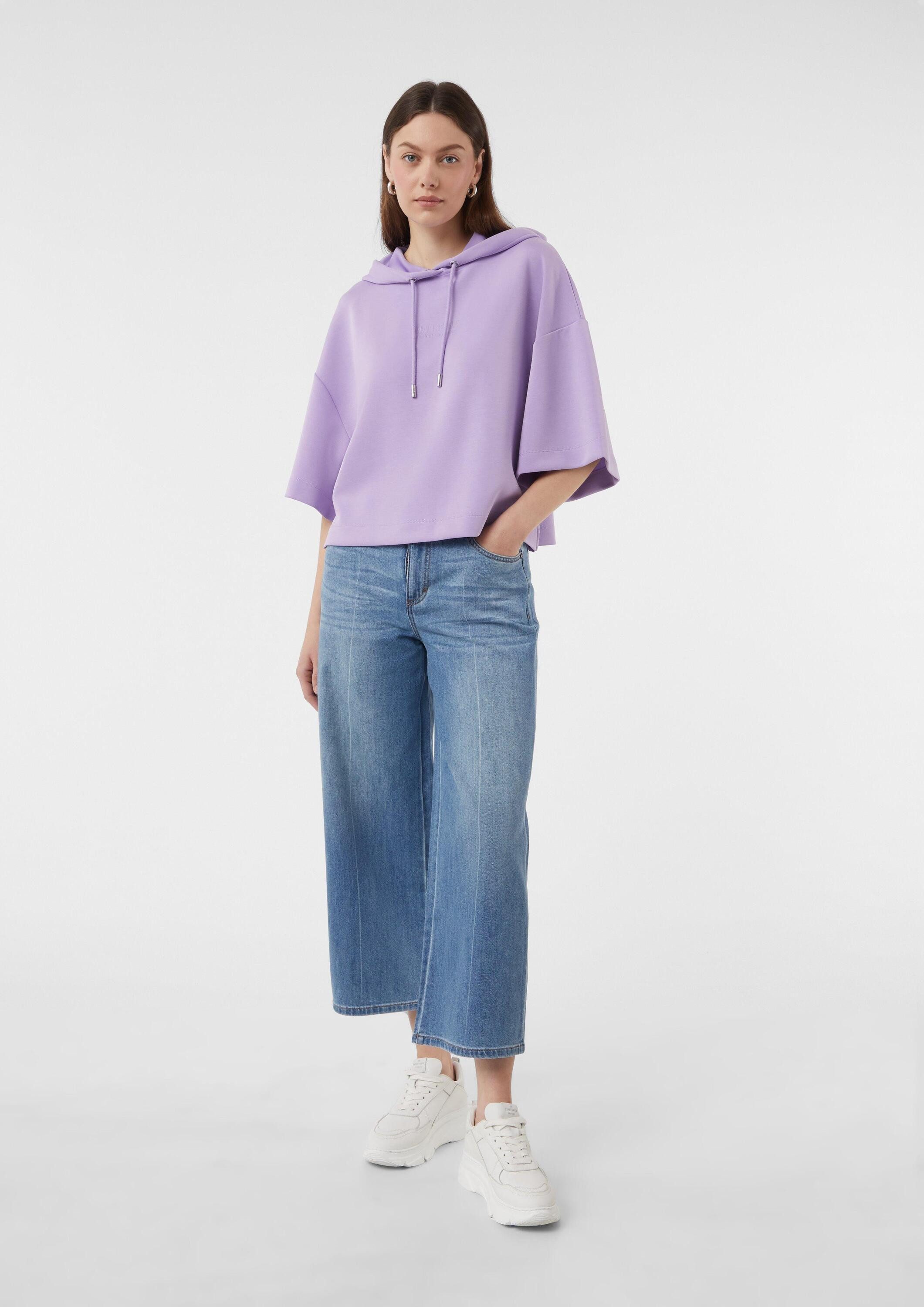 comma Sweatshirt Sweatshirt Relaxed-Fit-Sweatshirt im Kimono-Stil mit 3-/4-Ärmeln