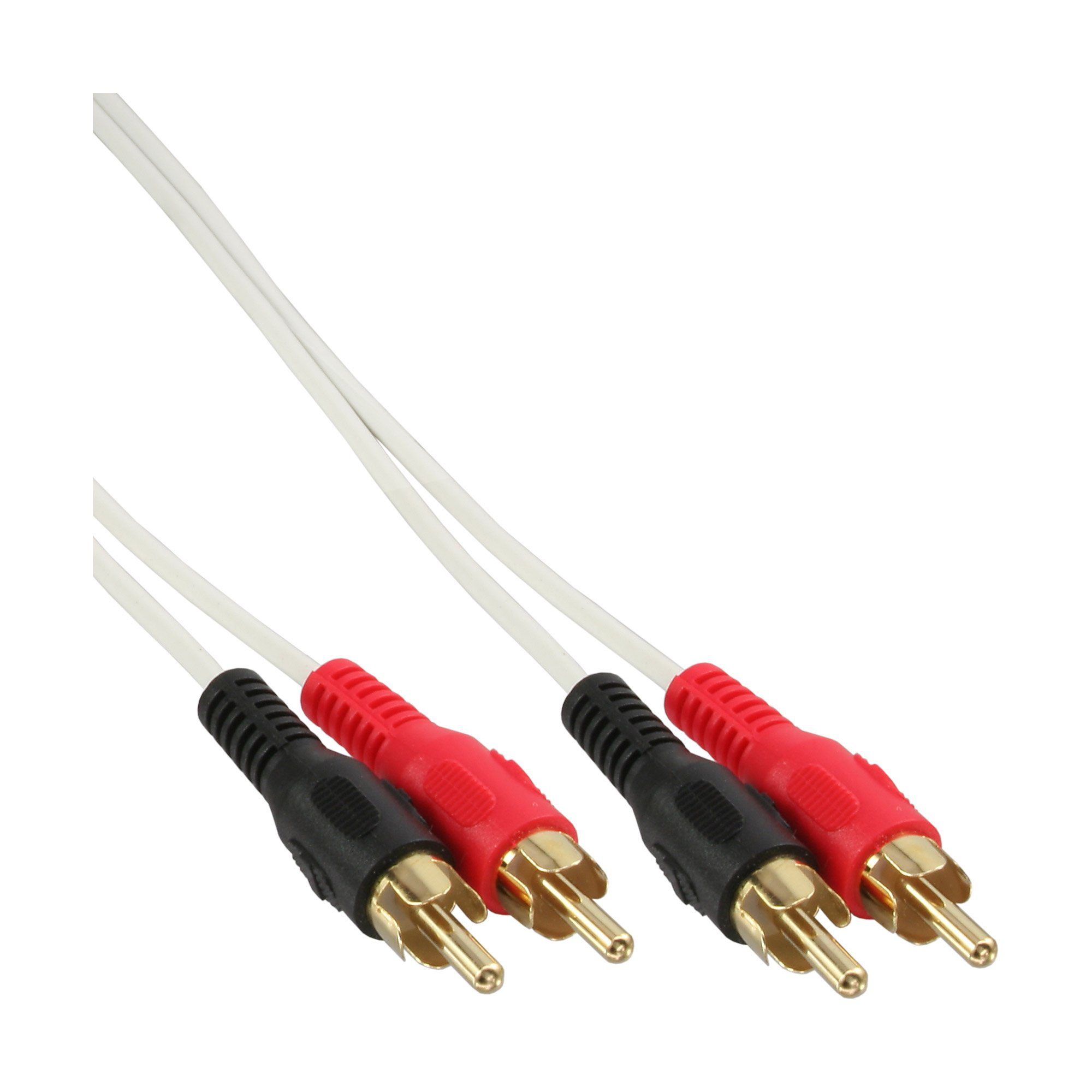 INTOS ELECTRONIC AG InLine® Cinch Kabel, 2x Cinch, Stecker / Stecker, weiß  / gold, 3m Audio- & Video-Kabel
