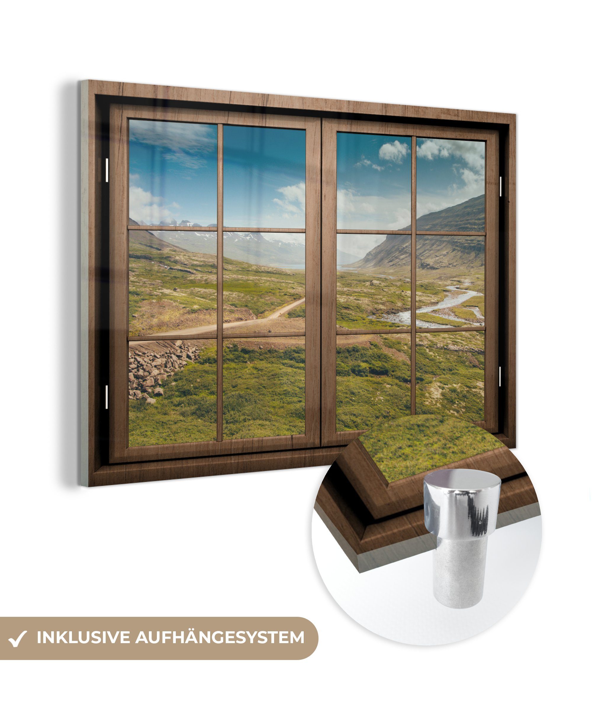 MuchoWow Acrylglasbild Ausblick - Natur - Landschaft, (1 St), Glasbilder - Bilder auf Glas Wandbild - Foto auf Glas - Wanddekoration