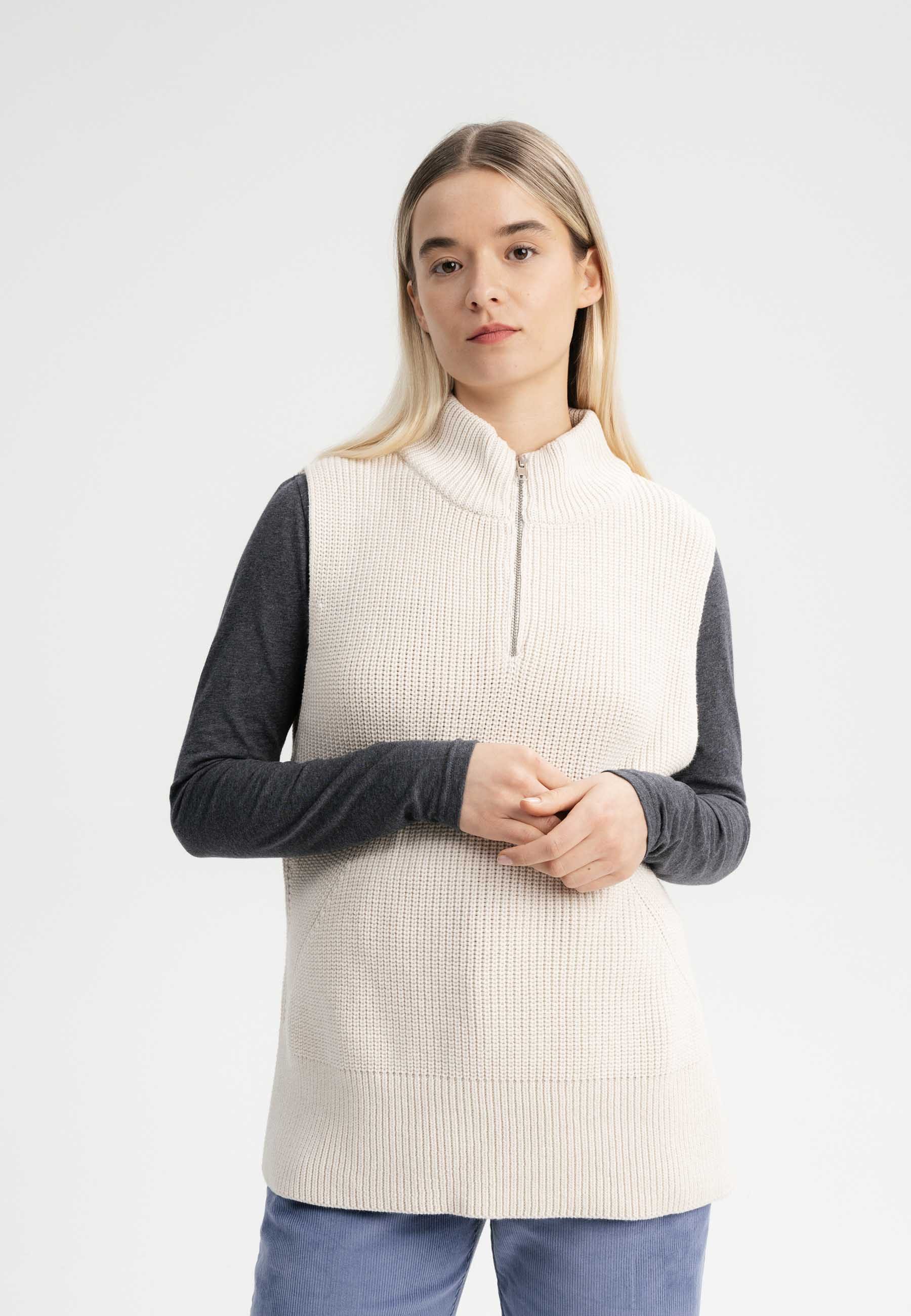 Rollkragenpullover Rollkragen Strick Pullunder Style GAMINI