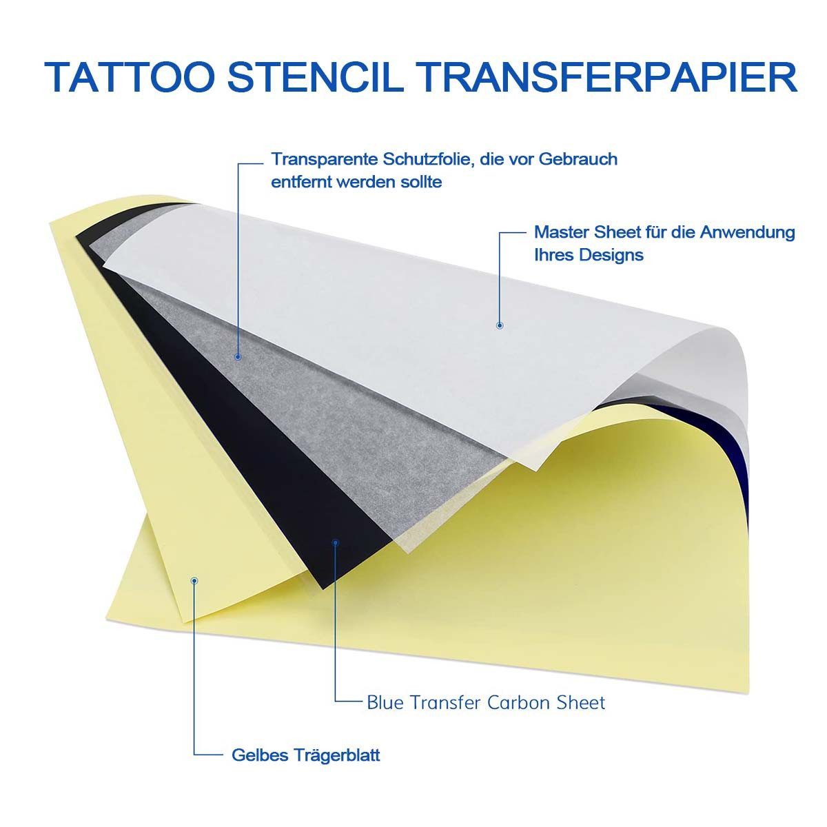AURIVION Schmuck-Tattoo Schmuck-Tattoo Tattoo Transfer Papier, 100-tlg., 100 Stück, 30*20cm Arm Oberschenkel Tattoo