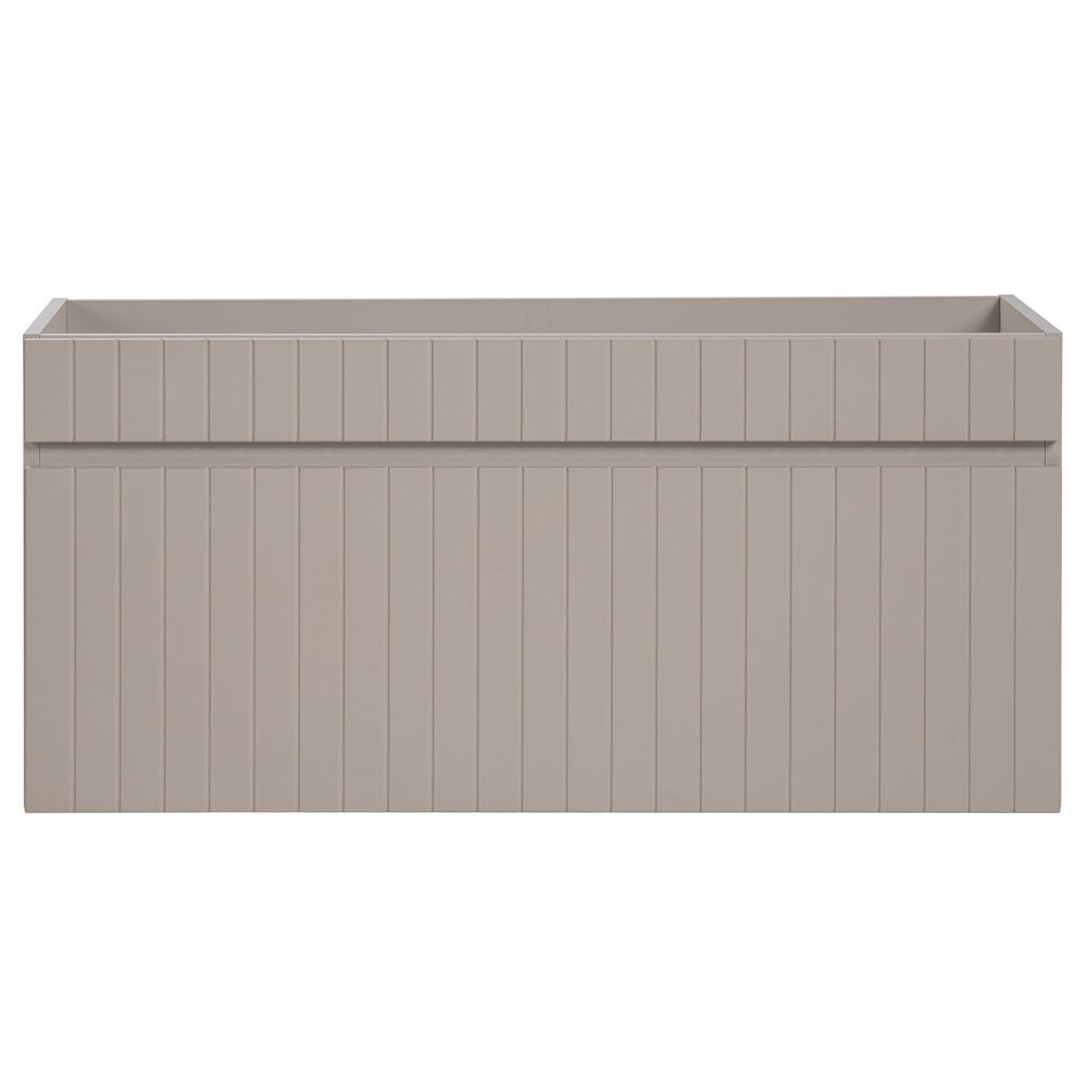 Lomadox Waschbeckenschrank IRAKLIO-56-CASHMERE Kaschmir, Rillen Design, 1 Auszug mit Softclose, 100 cm breit