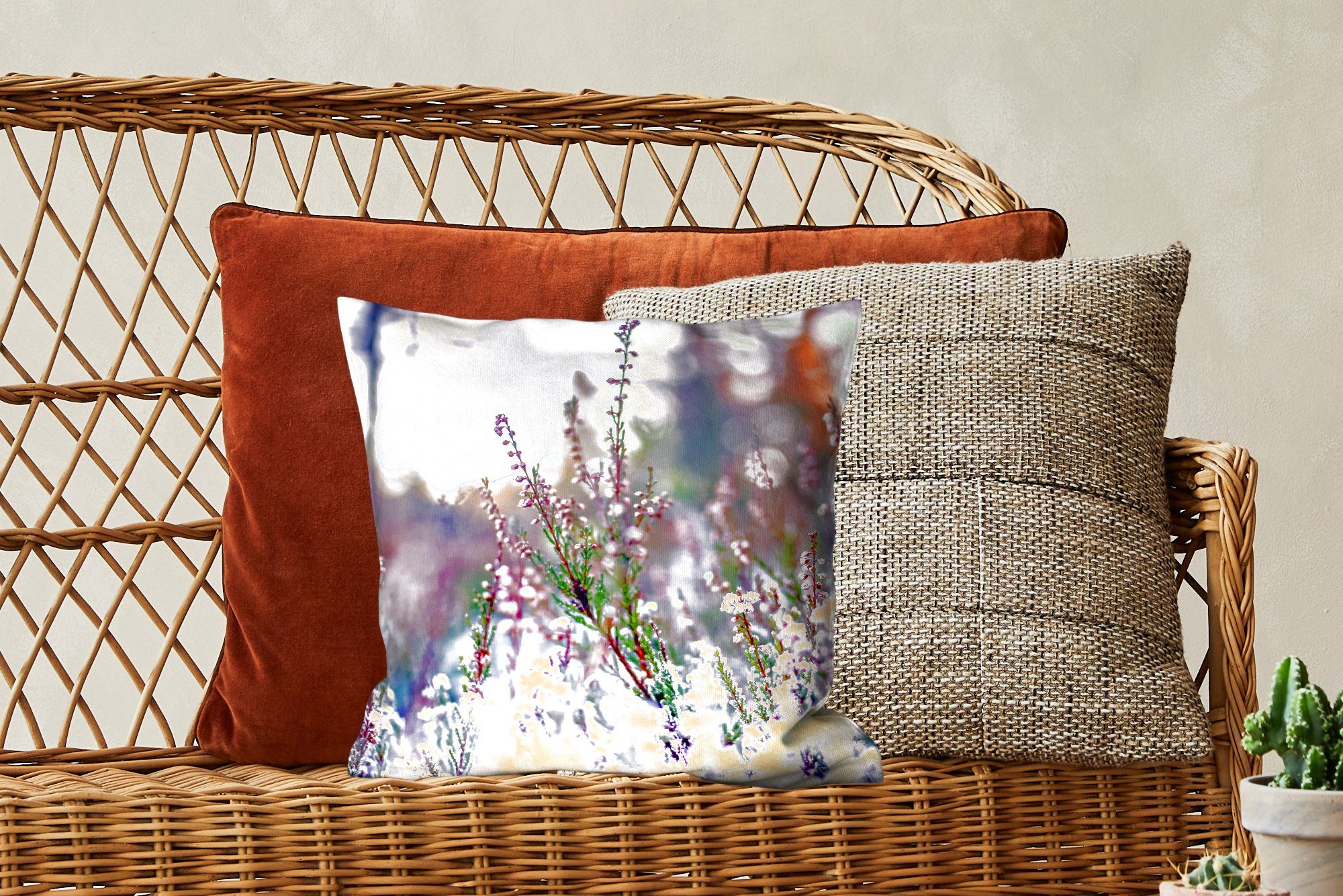 MuchoWow Dekokissen Blumen Sofakissen Deko, Winter - Wohzimmer, mit Zierkissen Schlafzimmer, - Schnee, für Füllung