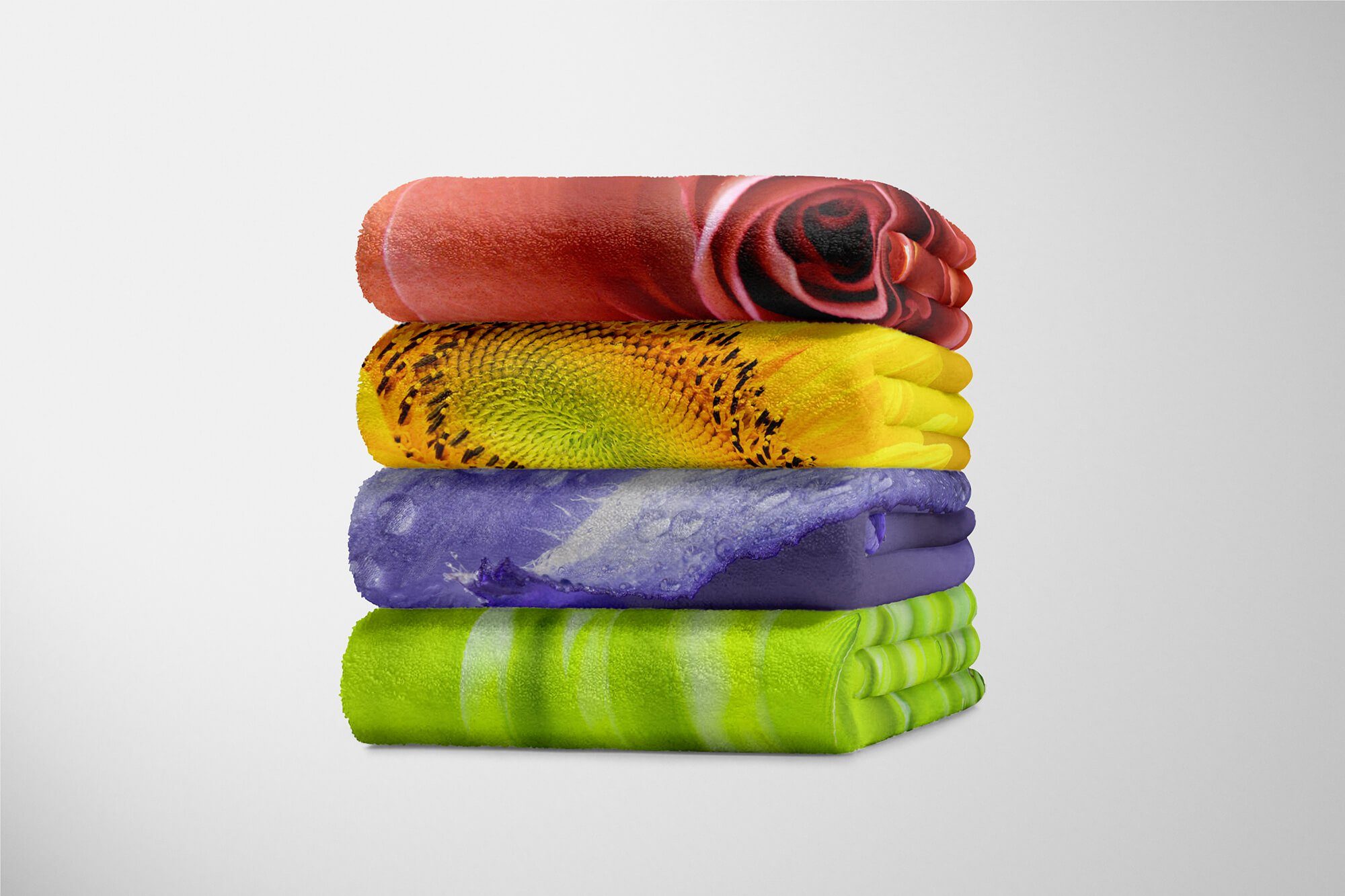 Blüte Baumwolle-Polyester-Mix Handtuch mit Wassertropfe, Handtuch Art Sinus Fotomotiv Strandhandtuch Handtücher Kuscheldecke Saunatuch (1-St),