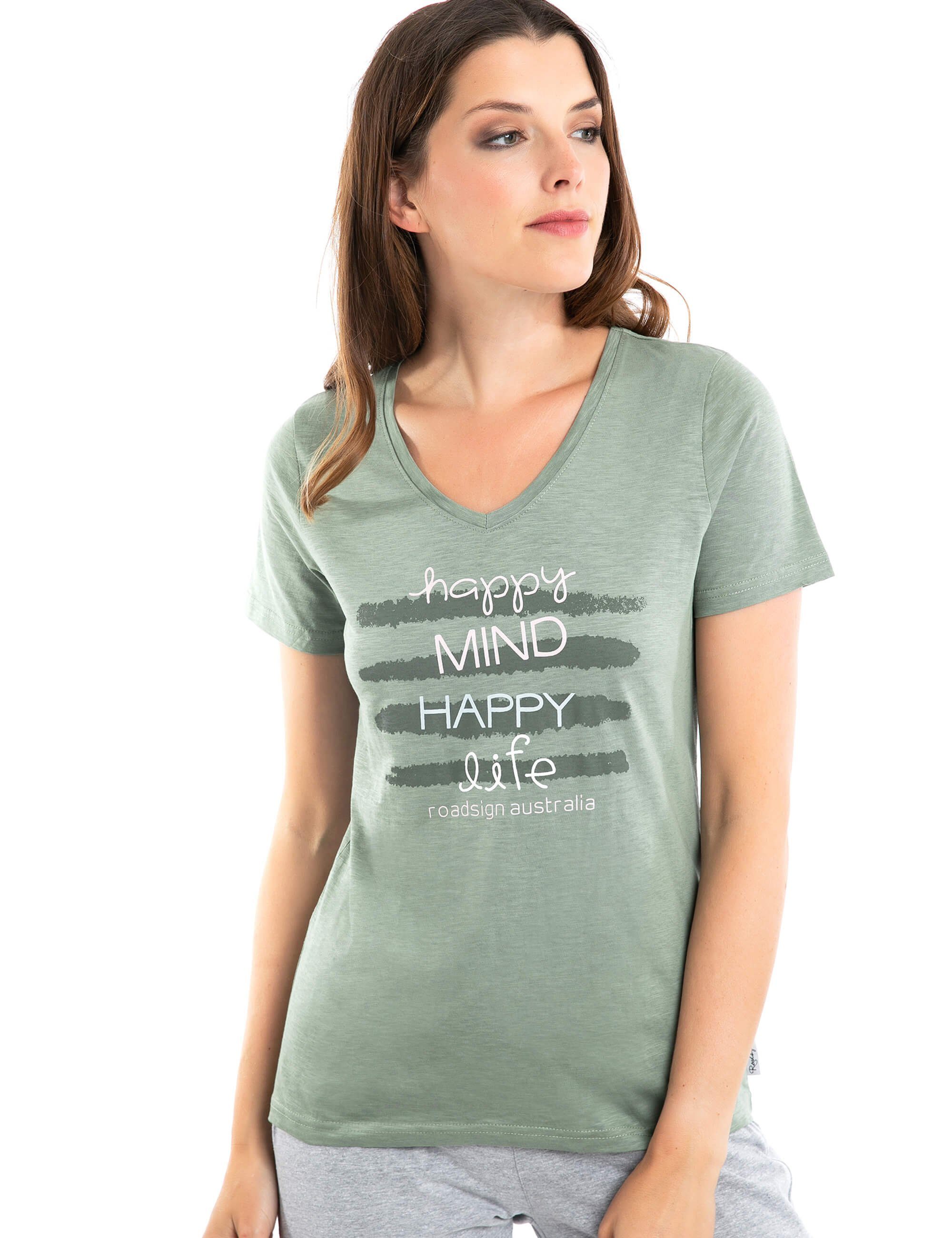 ROADSIGN australia T-Shirt »Happy mind« (1-tlg) mit Aufdruck &  Rundhalsausschnitt, 100 % Baumwolle online kaufen | OTTO