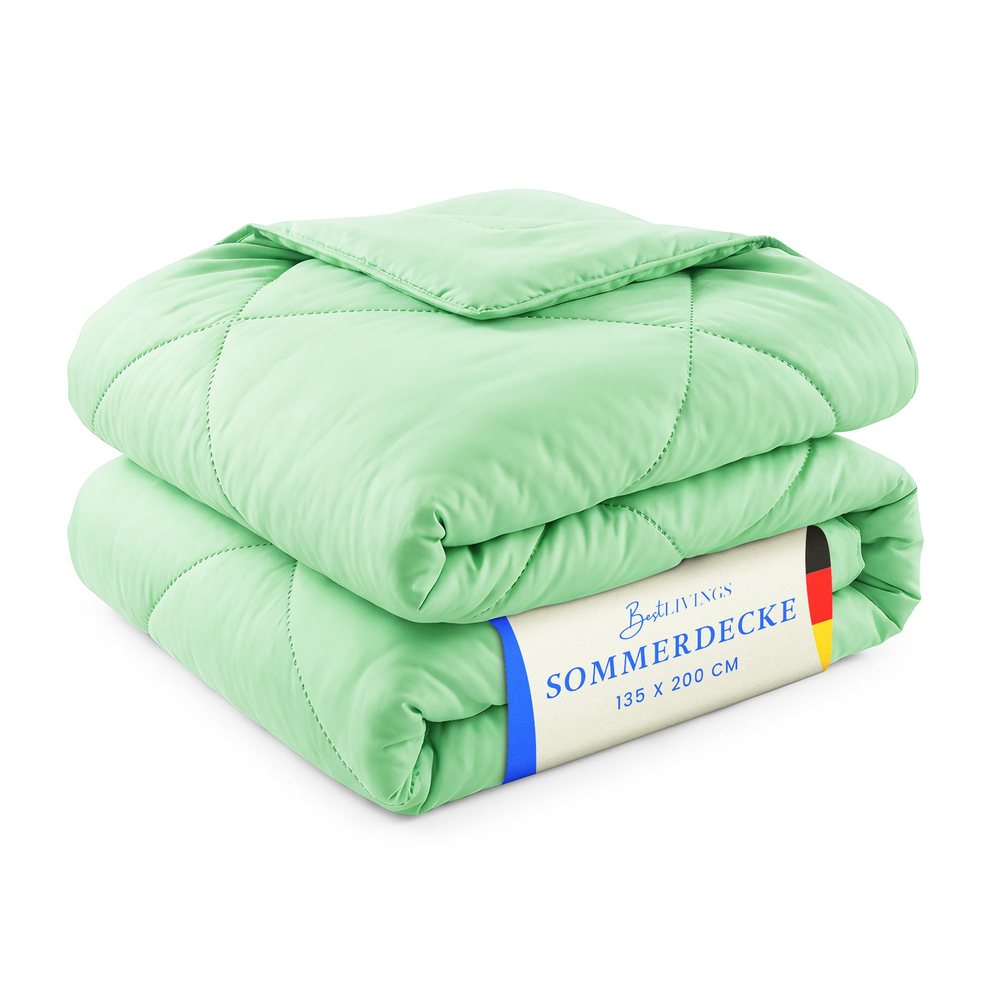 Bestlivings Microfaserbettdecke für den Sommer, Füllung: Polyester, Bezug: Polyester, leicht, samtig-weich, waschbar bis 60 °C, ohne Bettbezug nutzbar