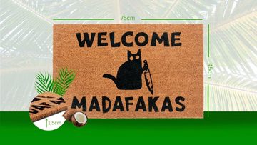 Fußmatte Mix Mats Kokos Welcome Madafakas, HANSE Home, rechteckig, Höhe: 15 mm, Kokos, Schmutzfangmatte, Outdoor, Rutschfest, Innen, Kokosmatte, Flur