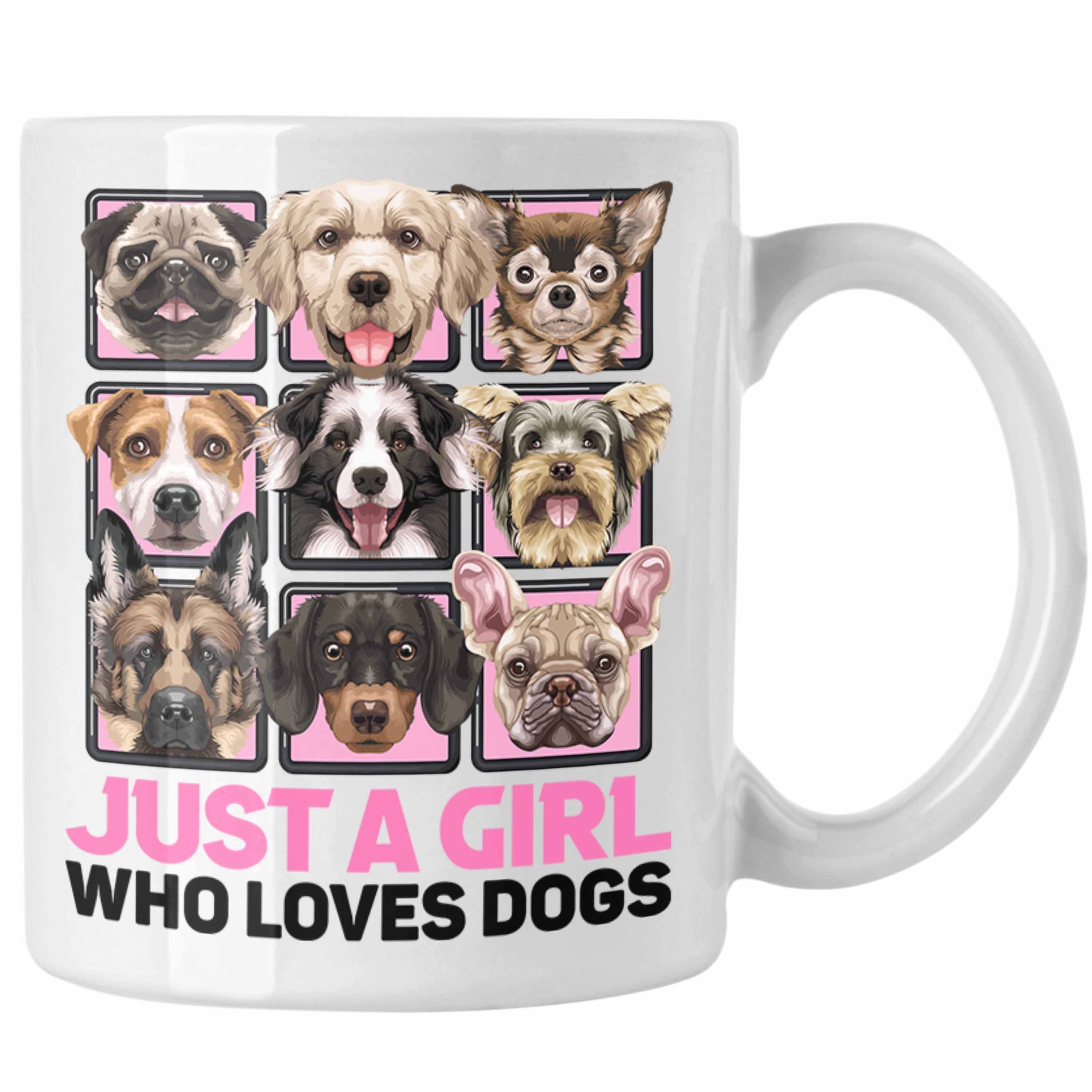 Weiss A Geschenk Girl Tasse Tasse Kaffee-Becher Hundeliebhaberin Hunderassen Trendation Just