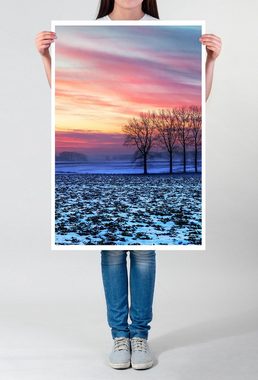Sinus Art Poster 60x90cm Landschaftsfotografie Poster Bäume vor buntem Himmel