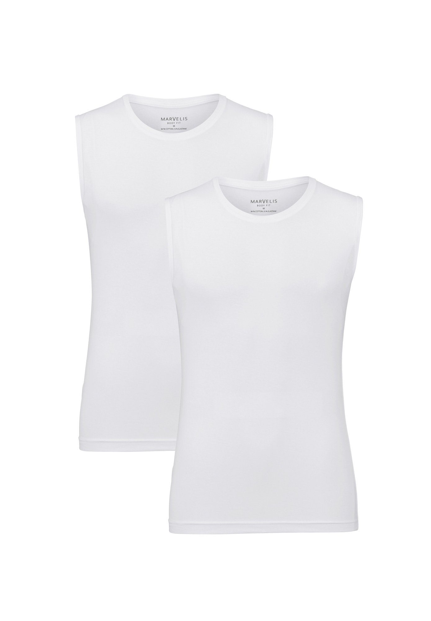 T-Shirt T-Shirt Doppelpack - Body Fit - Tanktop/Rundhals- weiß