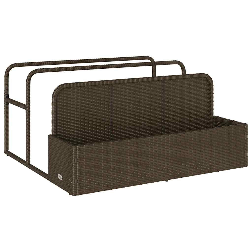 vidaXL Geldkassette Pool Aufbewahrungsbehälter Braun 110x100x57 cm Poly Rattan (1 St)