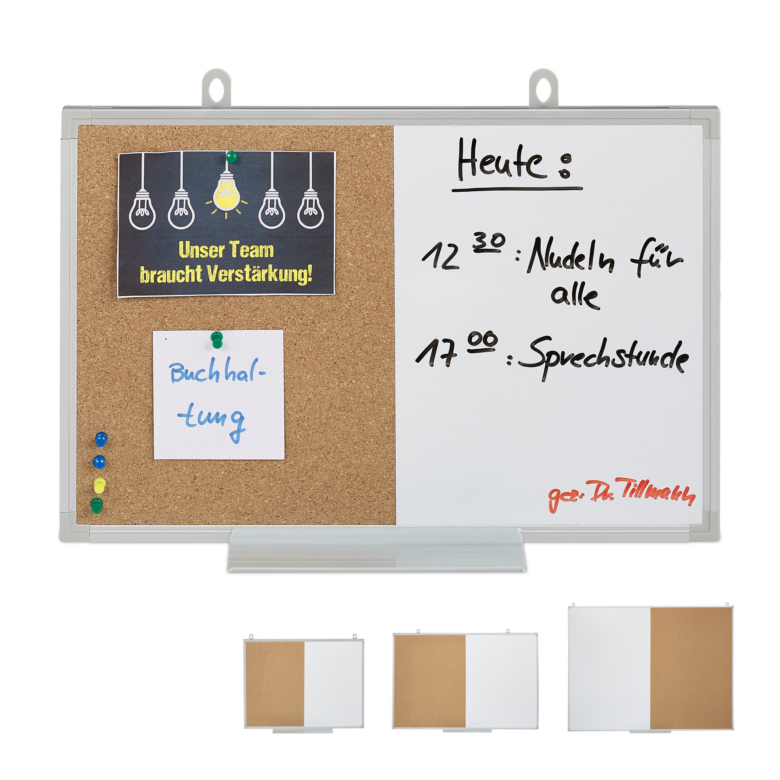 relaxdays Magnettafel Kombitafel Pinnwand & Magnettafel, günstig online kaufen
