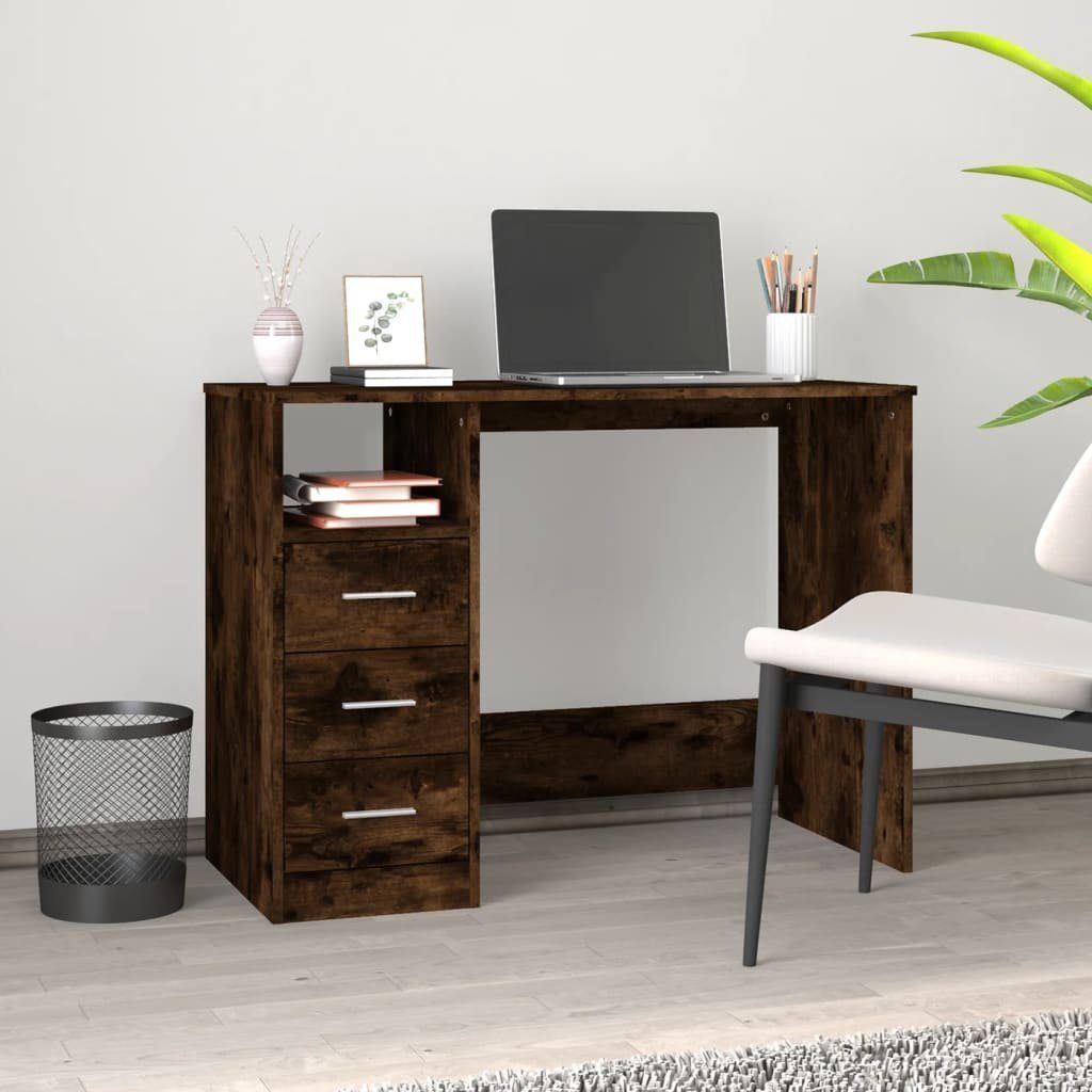 vidaXL Schreibtisch Schreibtisch mit Schubladen Räuchereiche 102x50x76 cm Räuchereiche | Räuchereiche