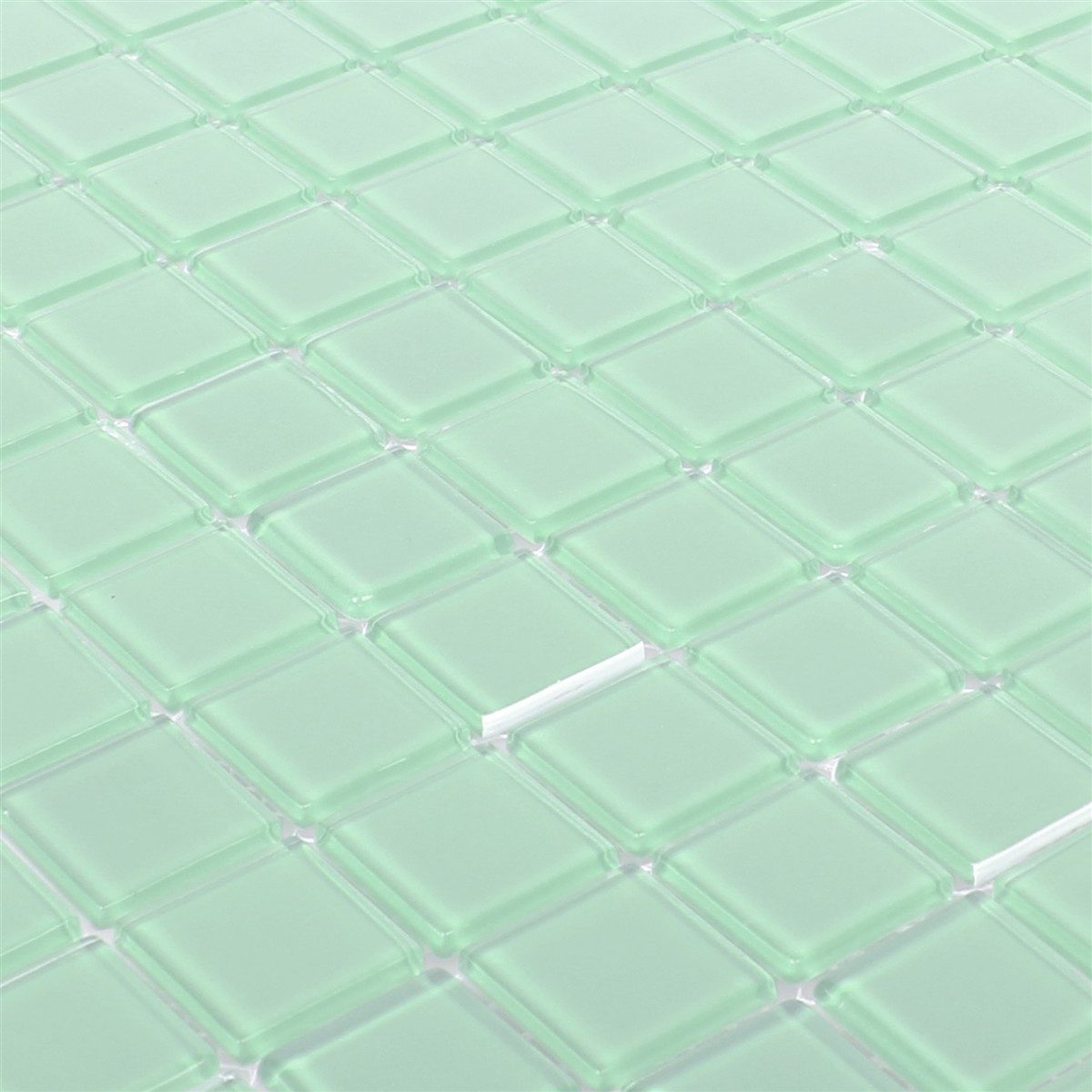 Mosafil Mosaikfliesen Muster von Glasmosaik Fliesen Florida, Glas 10.000x10.000, hellgrün, Verlegefertig auf ein Netz geklebt - Frostsicher - Wasserfest
