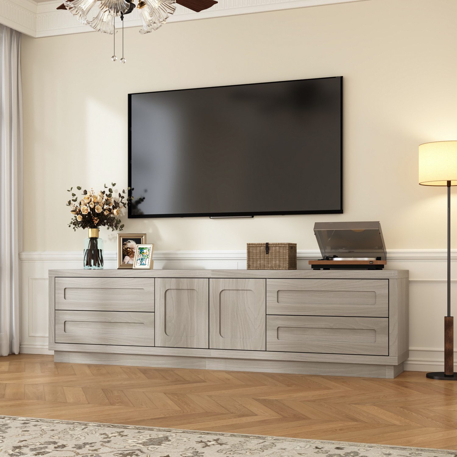 FUFU&GAGA Lowboard TV Schrank mit 10 günstig online kaufen