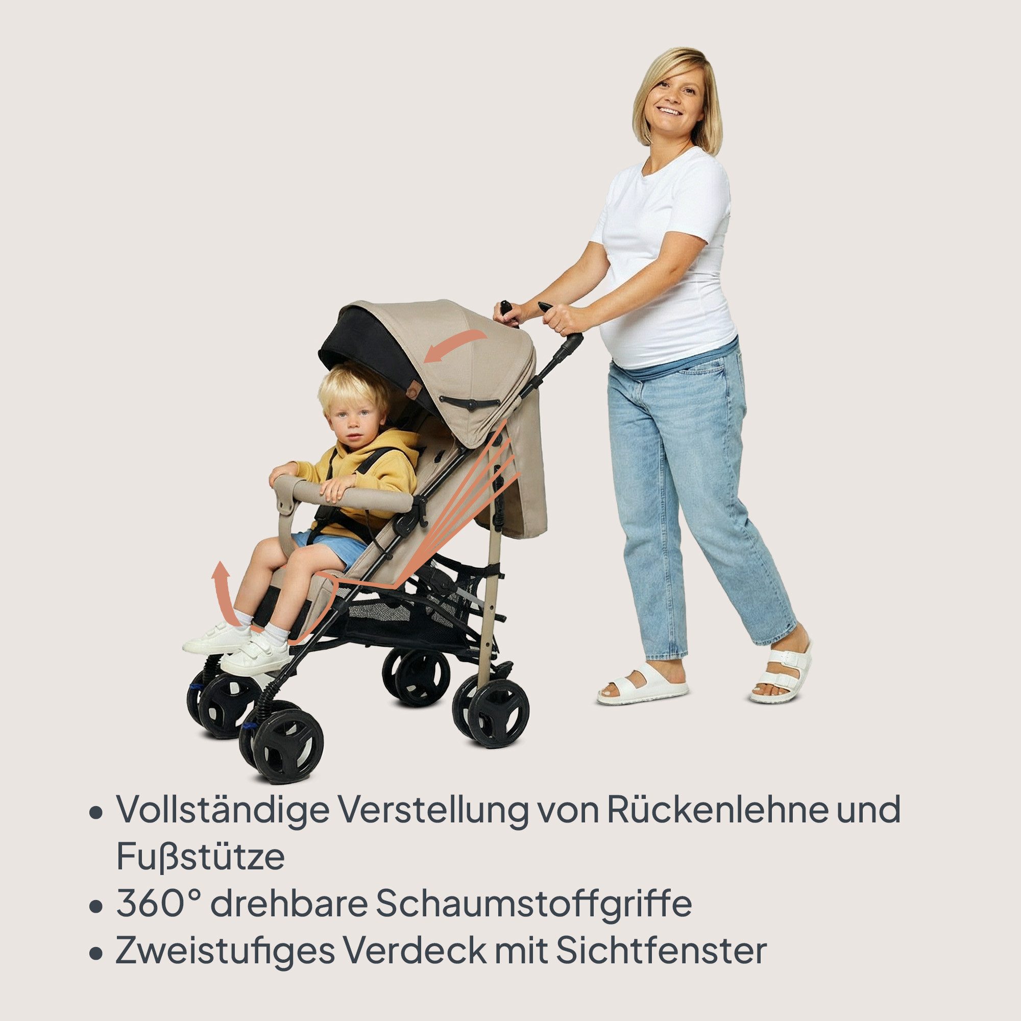 lionelo Kinder-Buggy IRMA, Leichte, Moskitonetz, Großer Korb ab 6 month bis 3 Jahre