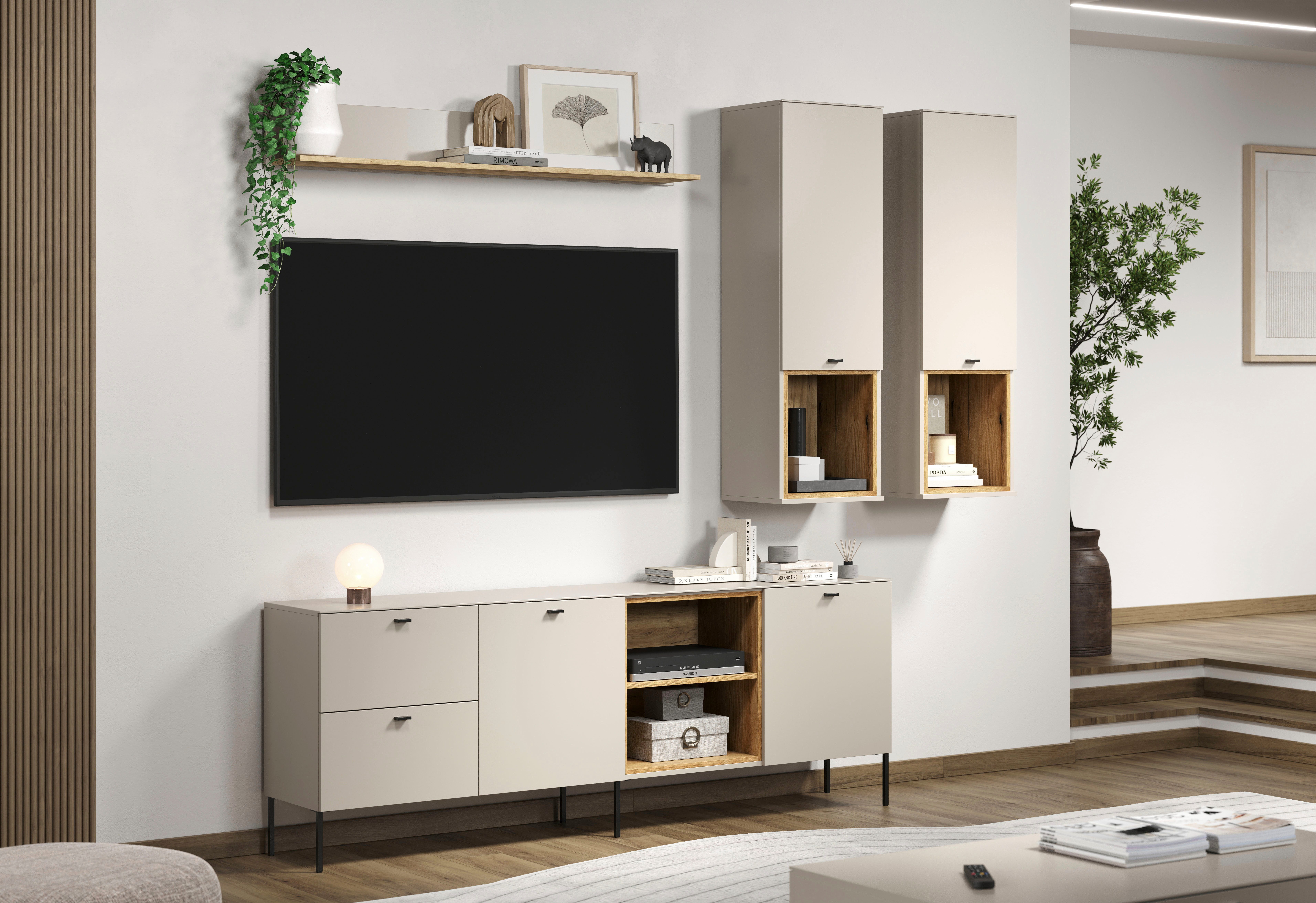 Home affaire Hängevitrine San Pedro (1-St) Hängeschrank, 1 Tür, 1 Fach & Soft-Close - (B/T/H) 40/37/130 cm