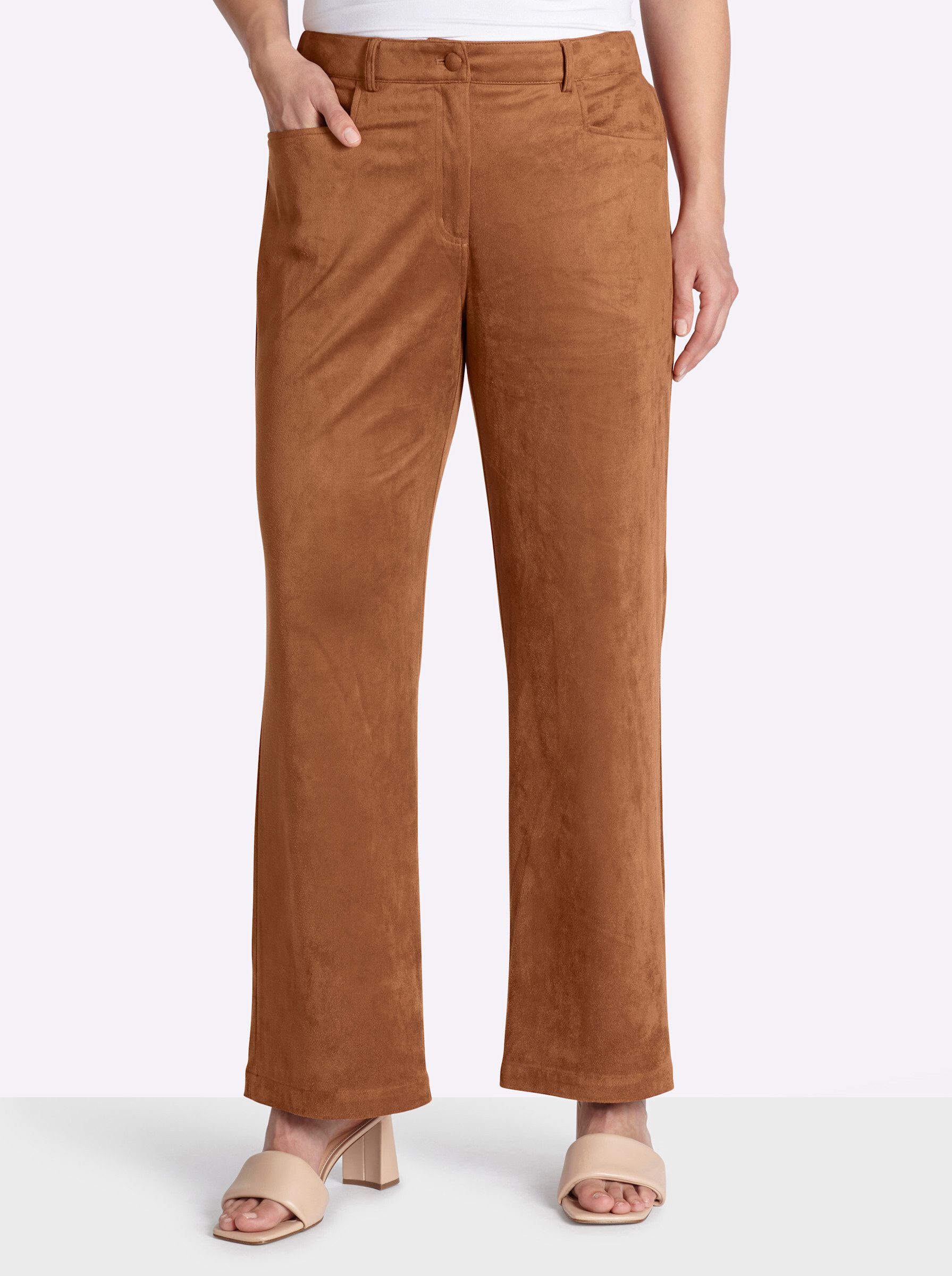 Sheego Jerseyhose Lederimitat-Hose normal günstig online kaufen