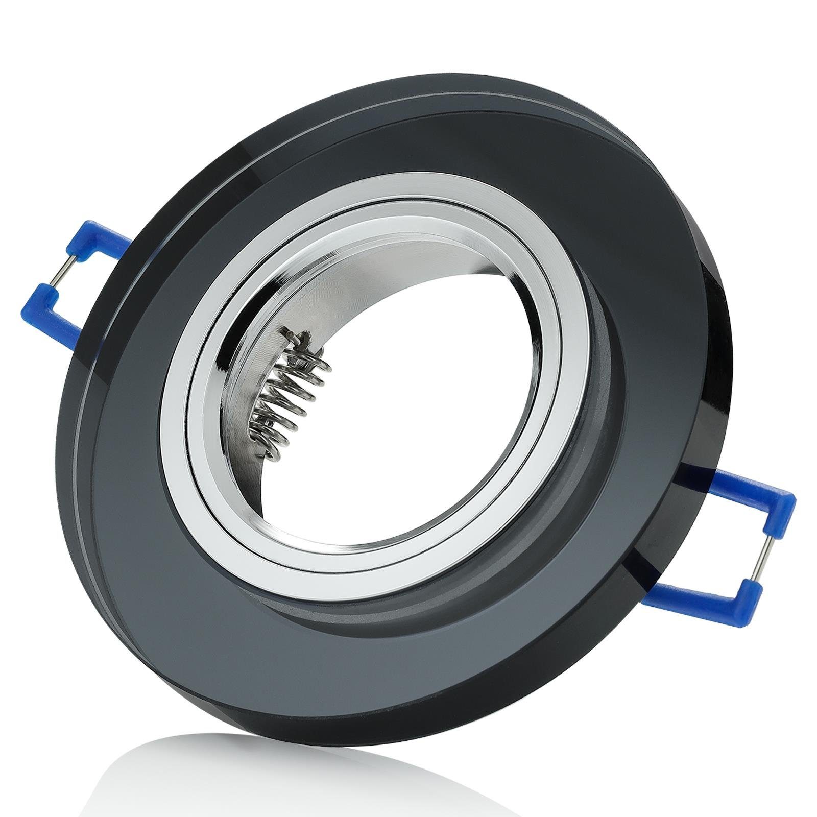 Sweet LED Deckenspot schwarz Glas rund mit Klickverschluss Einbaustrahler flach, ohne Leuchtmittel, Einbauspots, Deckenspots, Deckenlampe