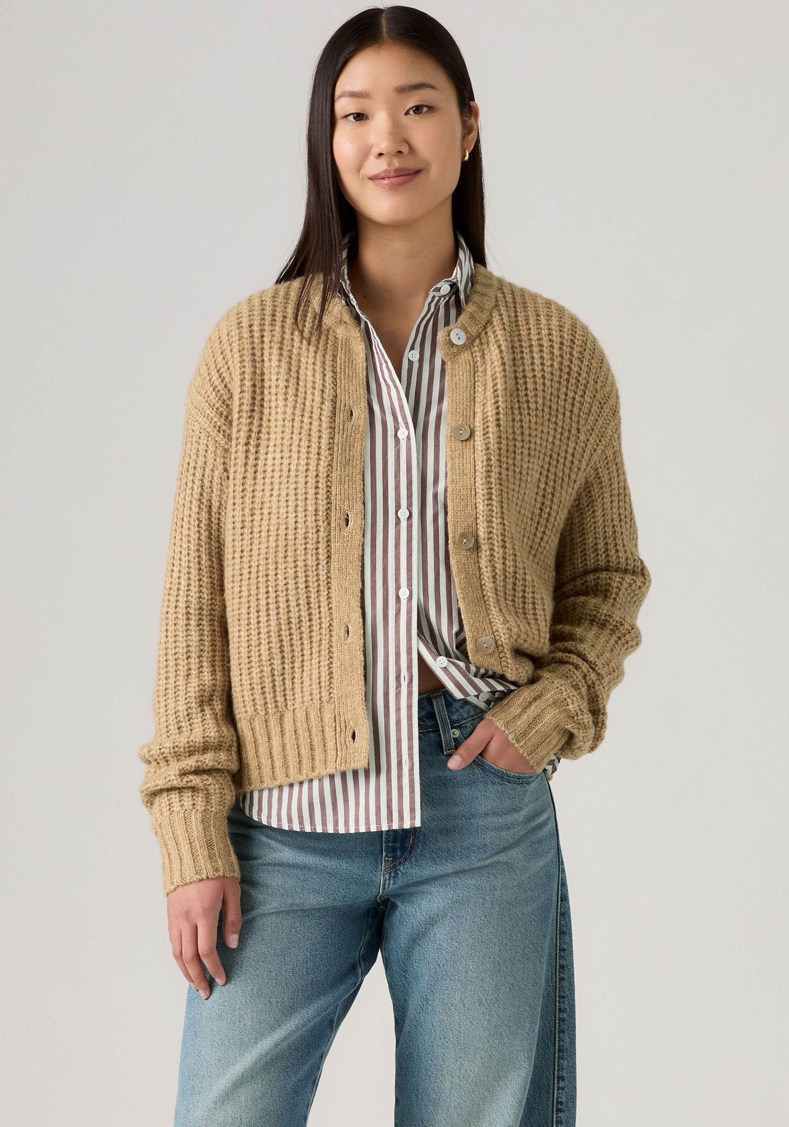 Levi's® Strickjacke Wärmender, pflegeleichter Materialmix günstig online kaufen
