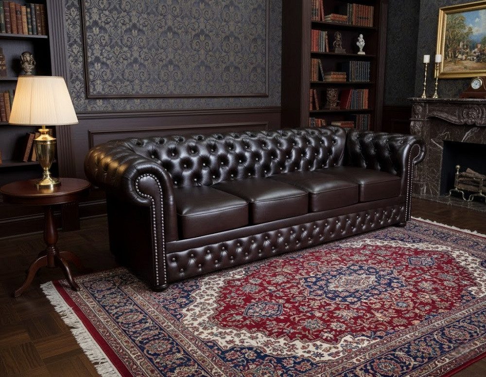 JVmoebel Chesterfield-Sofa Polster-Sofa Lord aus 100% Leder in stilvollem Design, Made in Europa