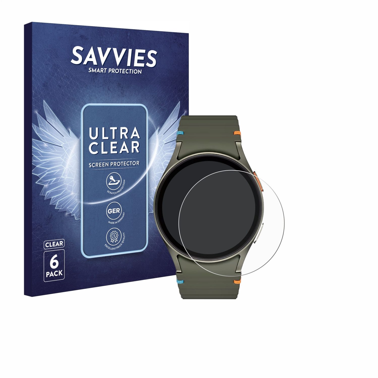 Savvies Displayschutzfolie Schutzfolie für Samsung Galaxy Watch 7 (40 mm), 6 Stück, Displayschutz Schutz Folie Klar Transparent