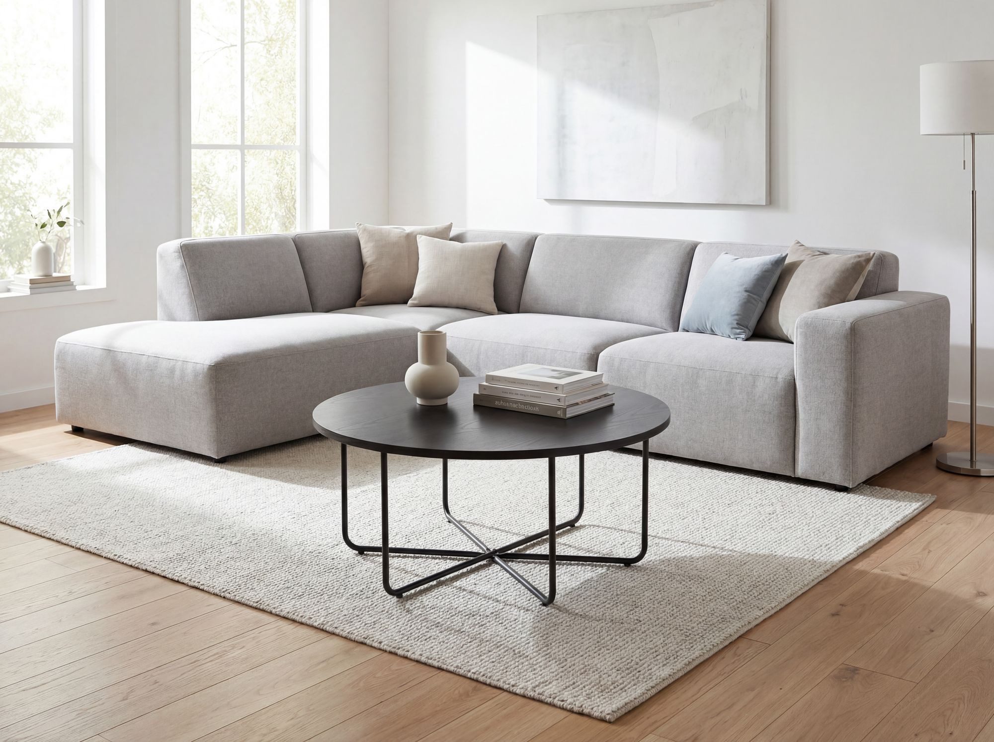 FINEBUY Couchtisch FB117898 Sofatisch 80cm MDF Loungetisch Beistelltisch Rund Schwarz (Stilvoller Kaffeetisch für gemütliche Abende), Pflegeleichtes Beistellmöbel im Loft Design