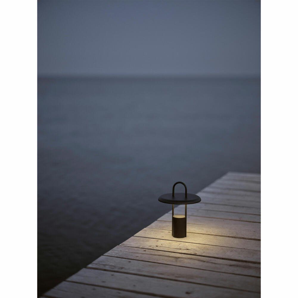 Stelton LED Laterne LED Pier Schiffslampen-Design schwarz fest Black, USB-Ladefunktion, integriert, im