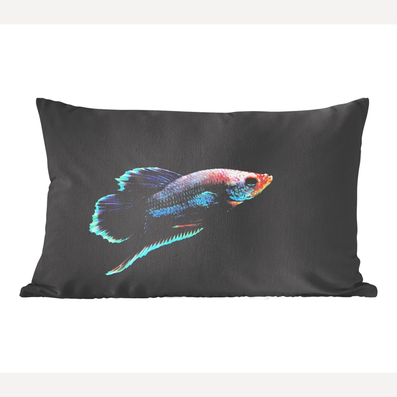 MuchoWow Dekokissen Fische - Tiere - Licht, Wohzimmer Dekoration, Zierkissen, Dekokissen mit Füllung, Schlafzimmer