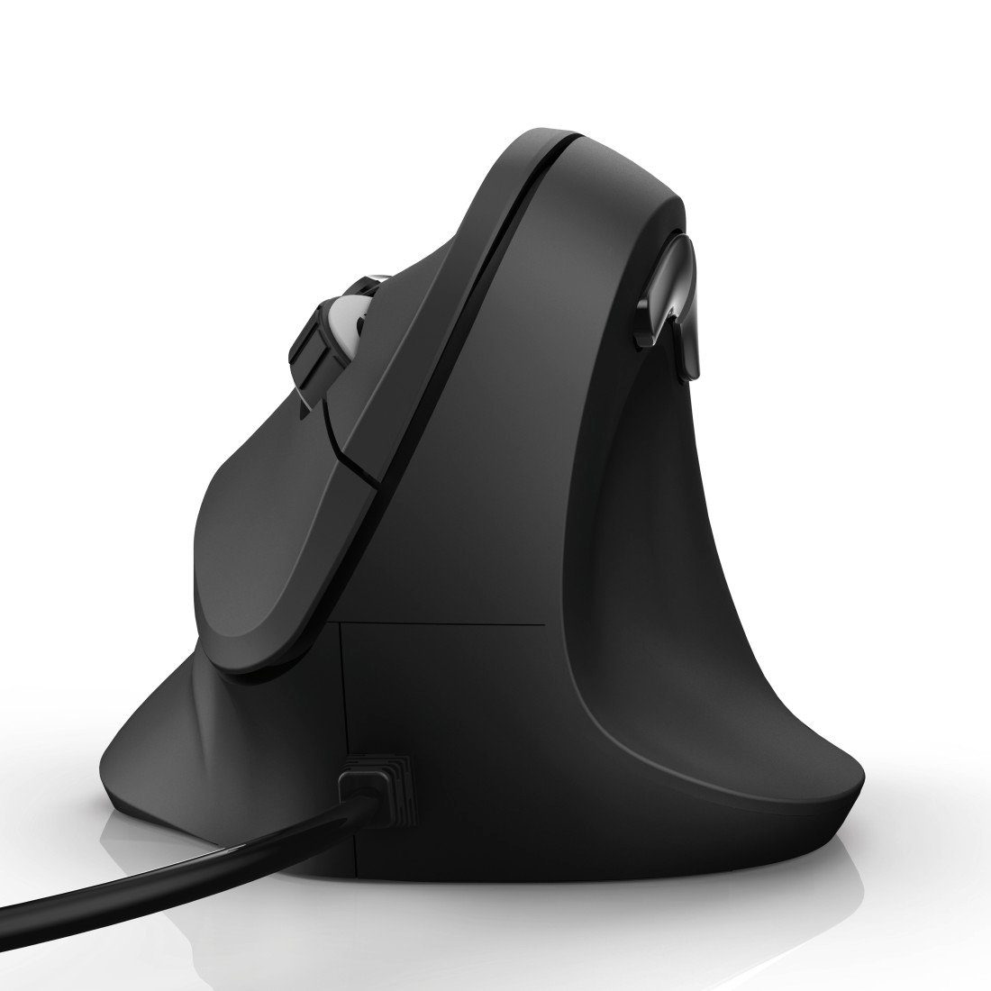 Hama Ergonomische vertikale Maus für PC Laptop, mit Kabel, 1,8 m, Schwarz ergonomische Maus (USB, kabelgebunden, Vorbeugung Tennisarm/Mausarm)