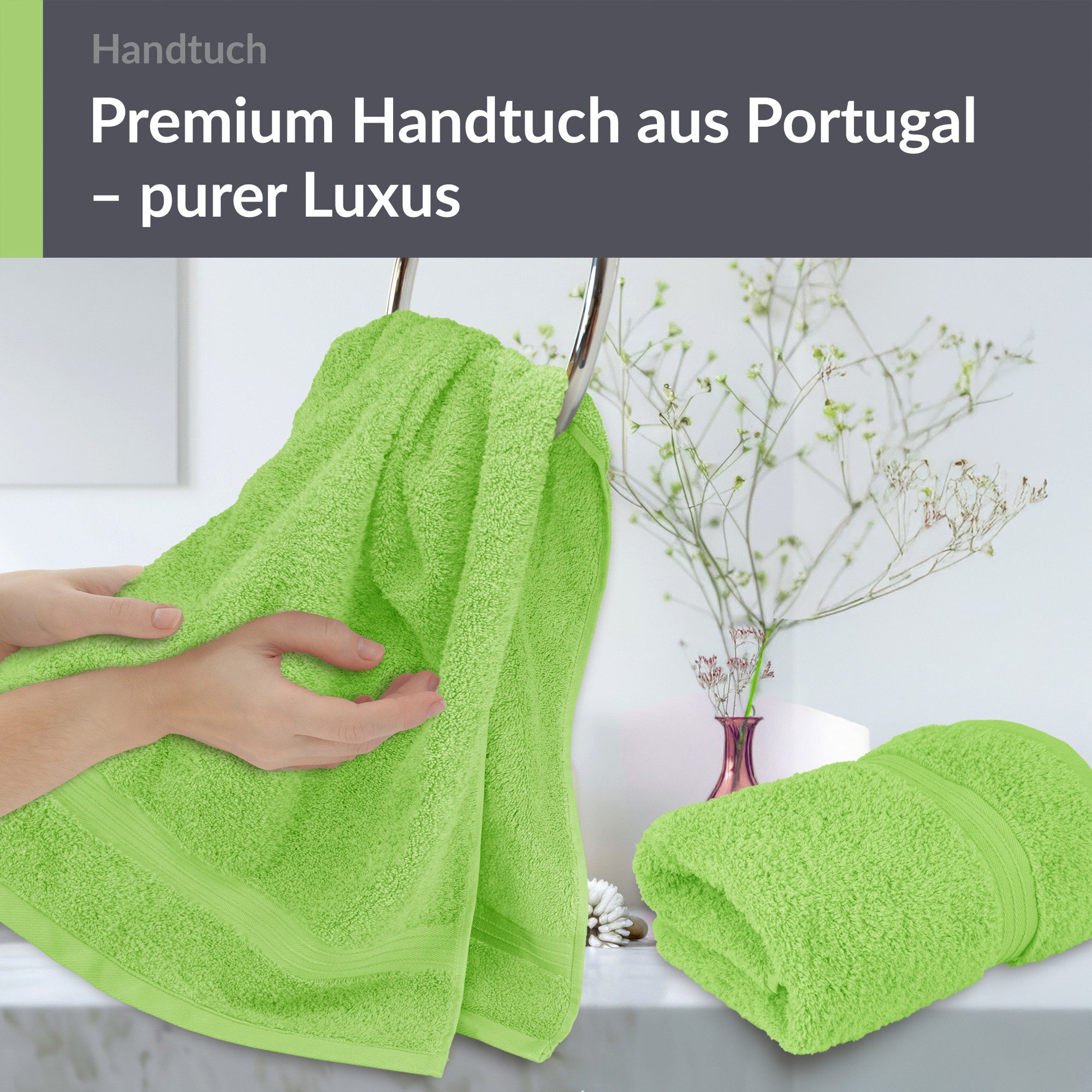 Lashuma Handtücher Linz, Frottee (2-St), Grüne Handtücher Bad 50x100 cm günstig online kaufen