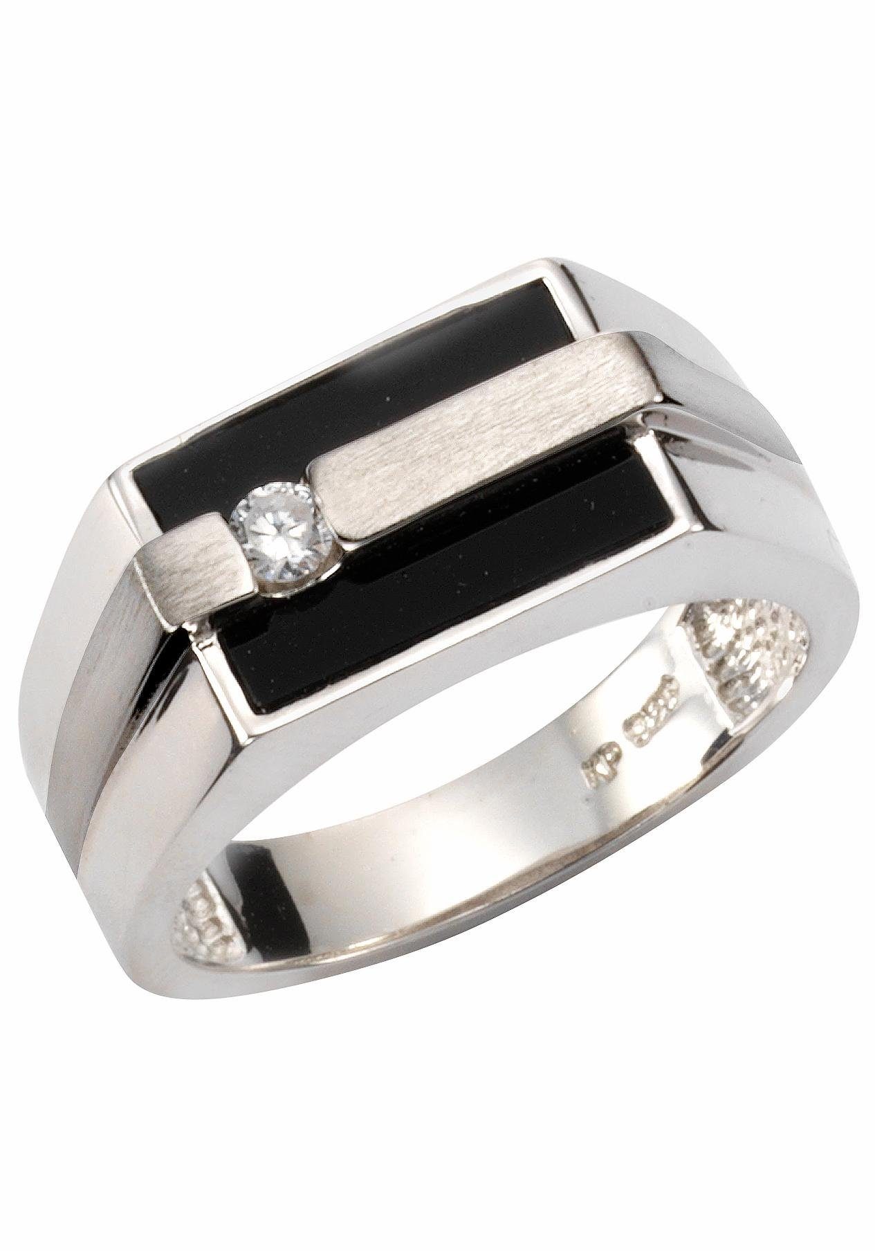 Fingerring Schmuck Geschenk Silber 925 Silberring Ringkopf eckig