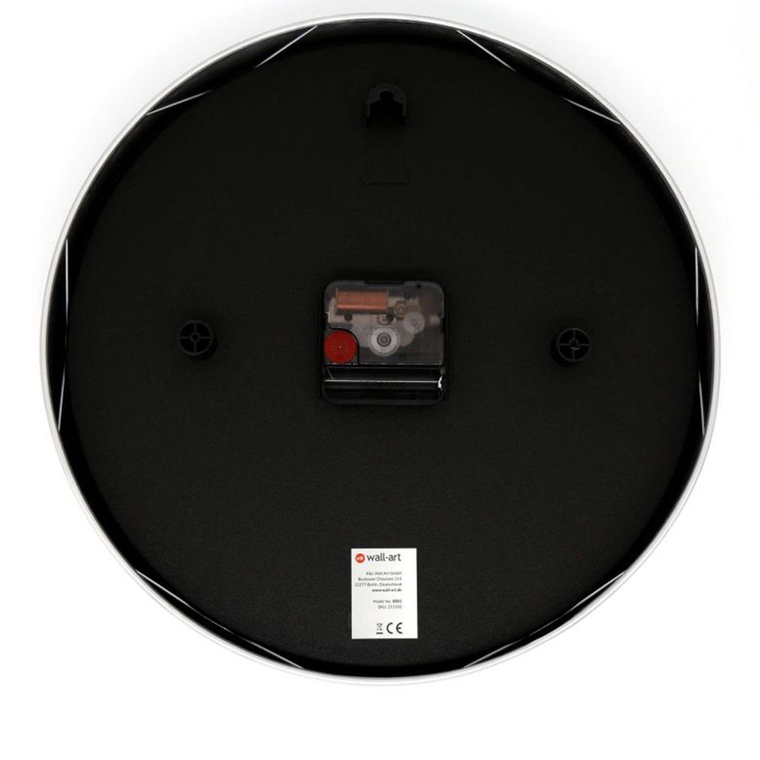 K&L Wall Art Wanduhr Aluminium Metalluhr Moderne Loft Uhr (ohne Tick-Geräusche)