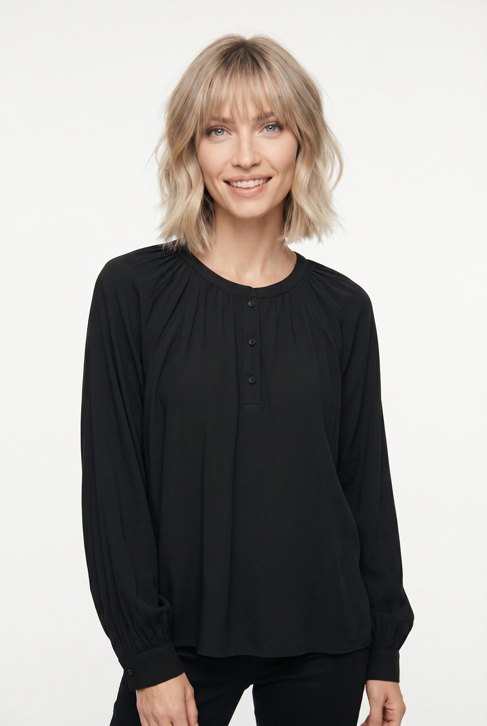 Vero Moda Langarmbluse VMBELLA LS PLACKET TOP WVN GA NOOS