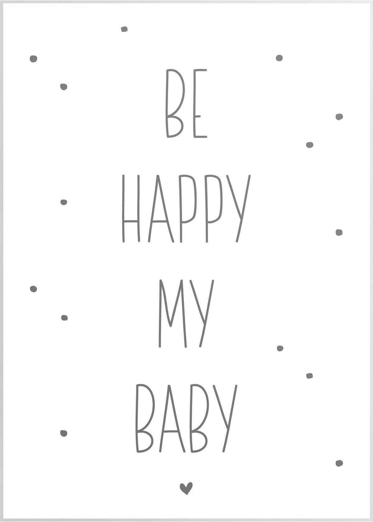 Reinders! Wandbild Slim Frame White 50x70 Be Happy My Baby | Kunstdrucke