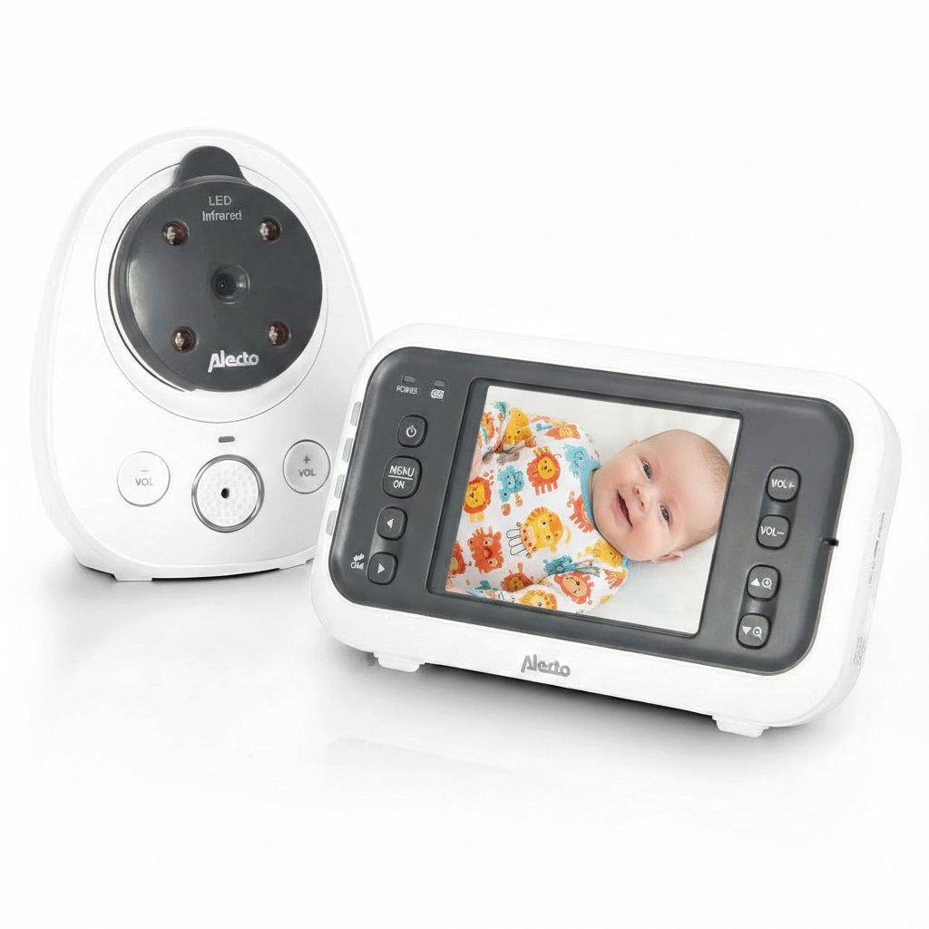 Alecto Video-Babyphone DVM-77, 1-tlg., Videoübertragung, Gegensprechfunktion, flexible Nutzung für Zuhause