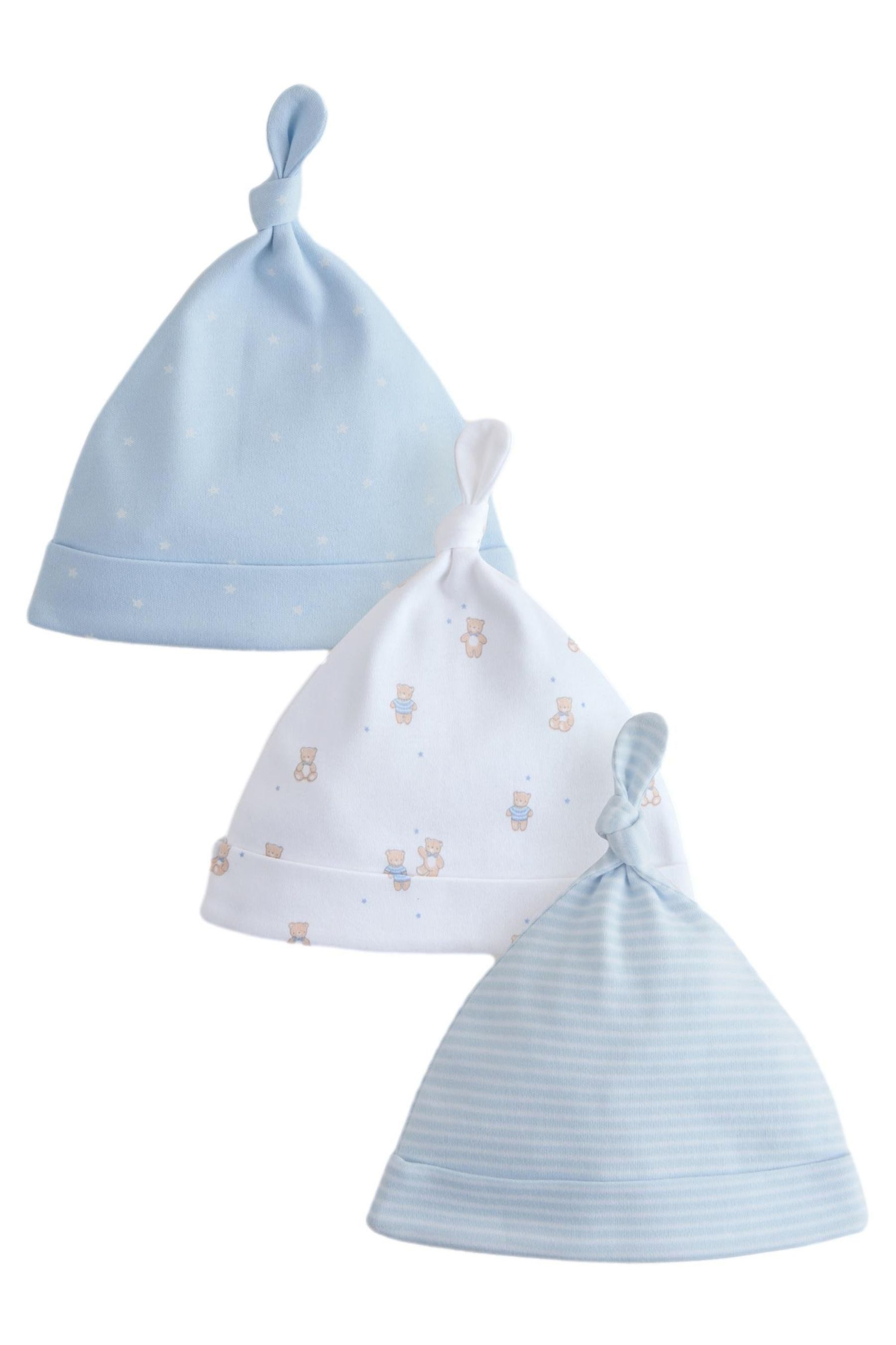 Next Erstlingsmütze Oben geknotete Baby-Mütze, 3er-Pack (3-St)