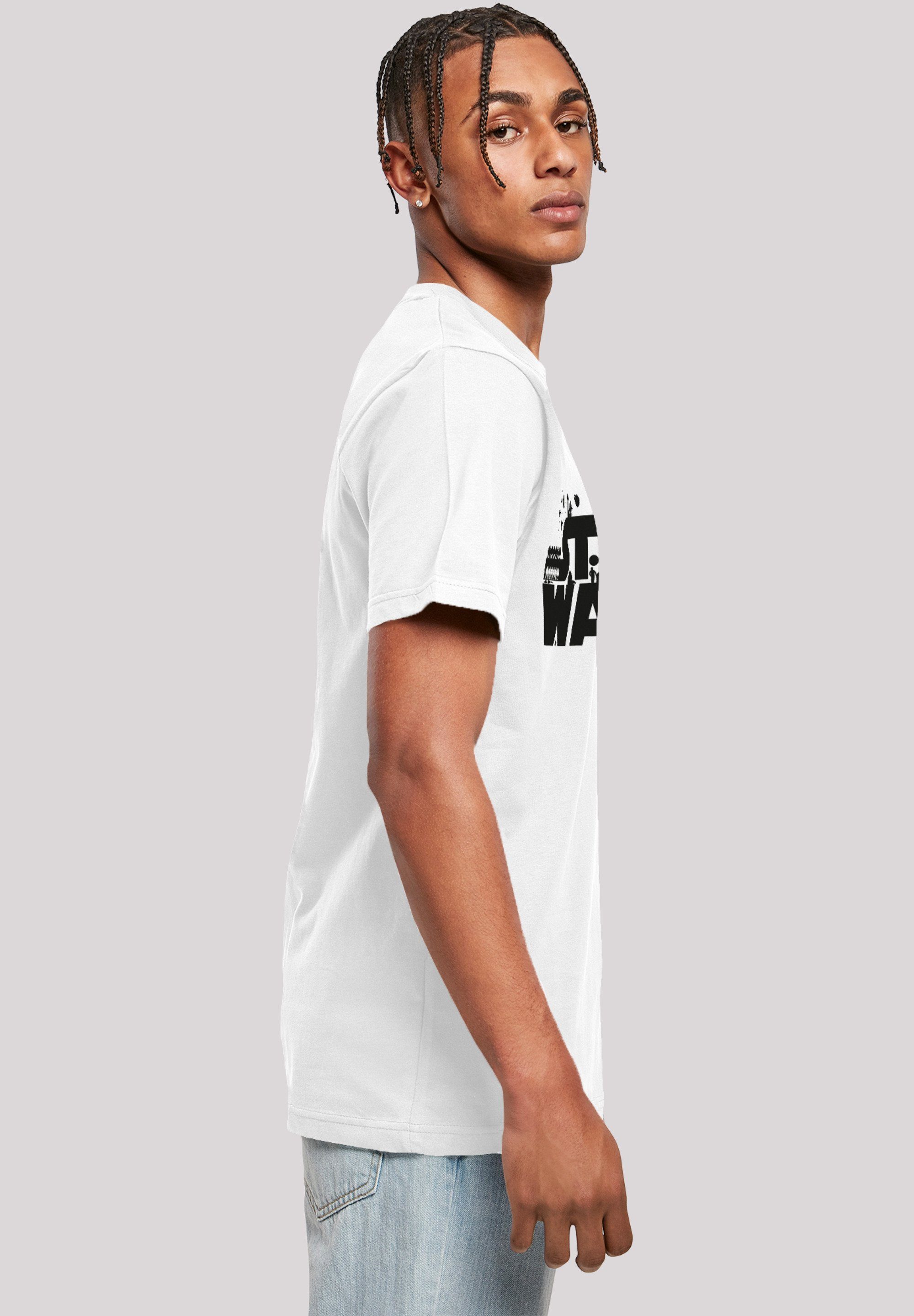 -WHT Herren Minimalist with T-Shirt (1-tlg) Logo Neck F4NT4STIC Star Wars Round Kurzarmshirt