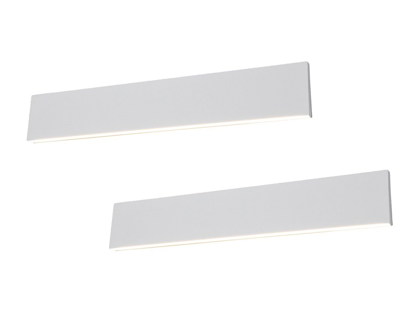 TRIO Leuchten LED Wandleuchte, LED fest integriert, Warmweiß, 2er Set innen, indirekte Treppenhaus Lampe flach Weiß, Breite 47cm