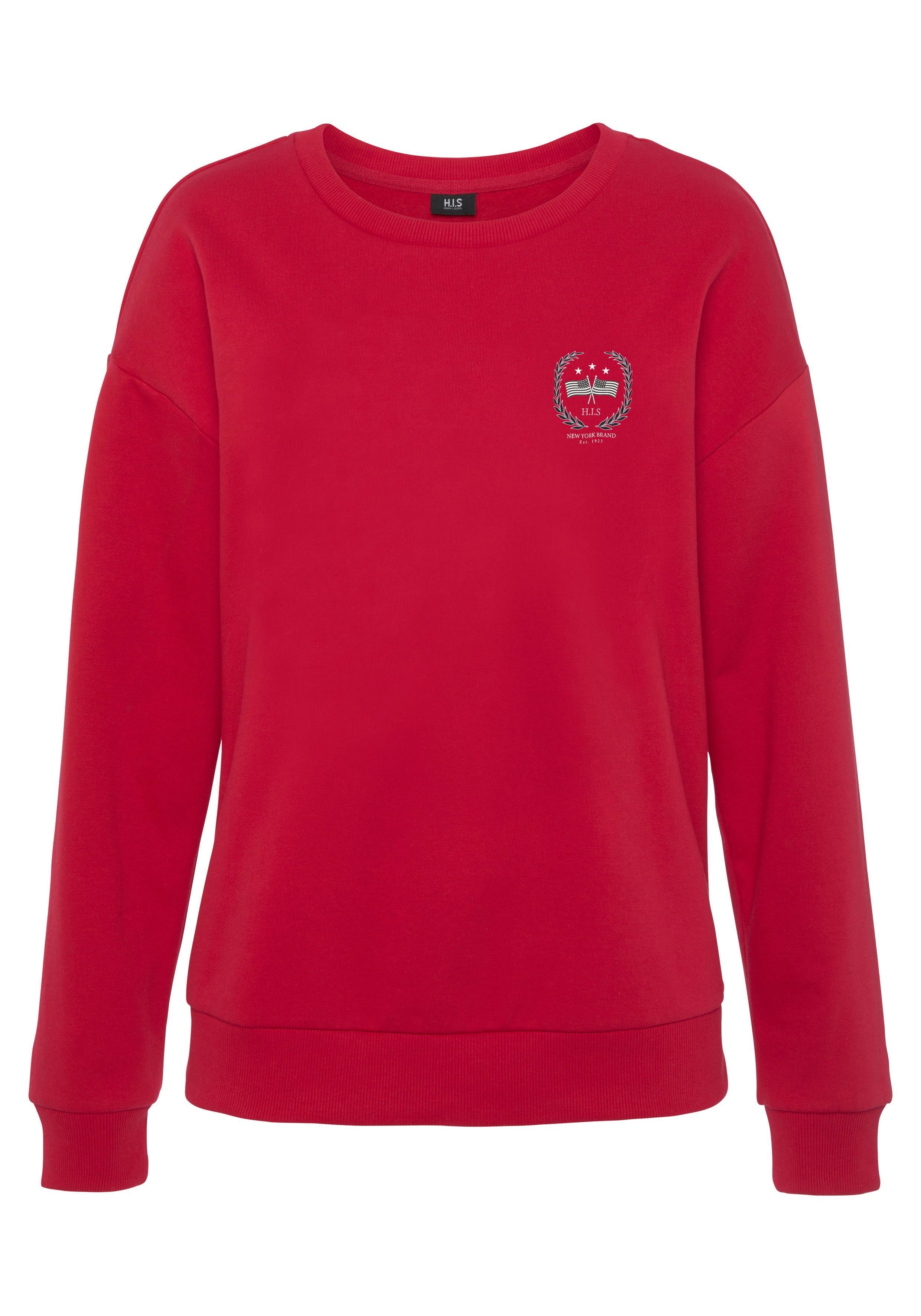 H.I.S Sweatshirt Logo-Druck, rot trendigem (1-tlg) mit Loungeanzug